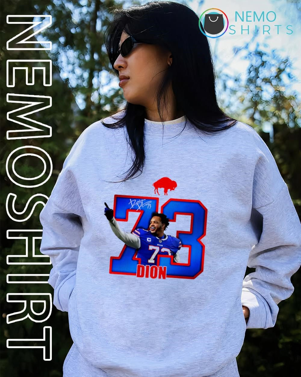 Dion Dawkins Buffalo Bills number 73 signature shirt