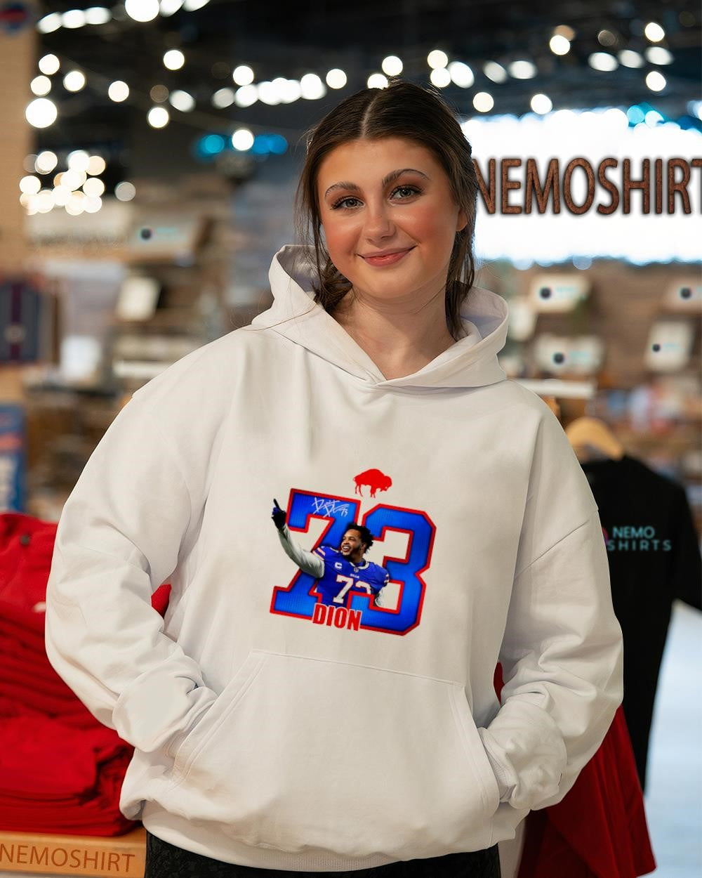 Dion Dawkins Buffalo Bills number 73 signature shirt