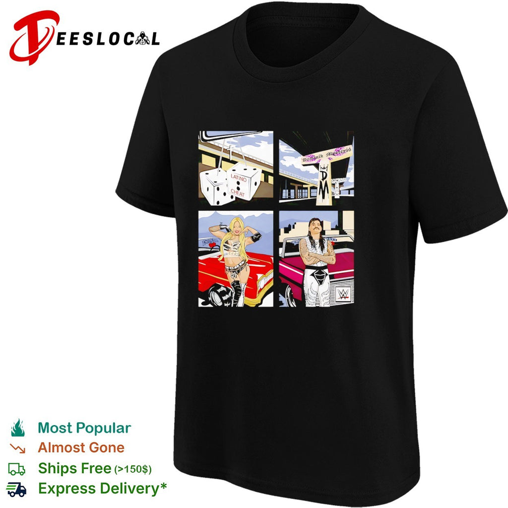 Dominik Mysterio latino cheat dice wrestler cartoon shirt