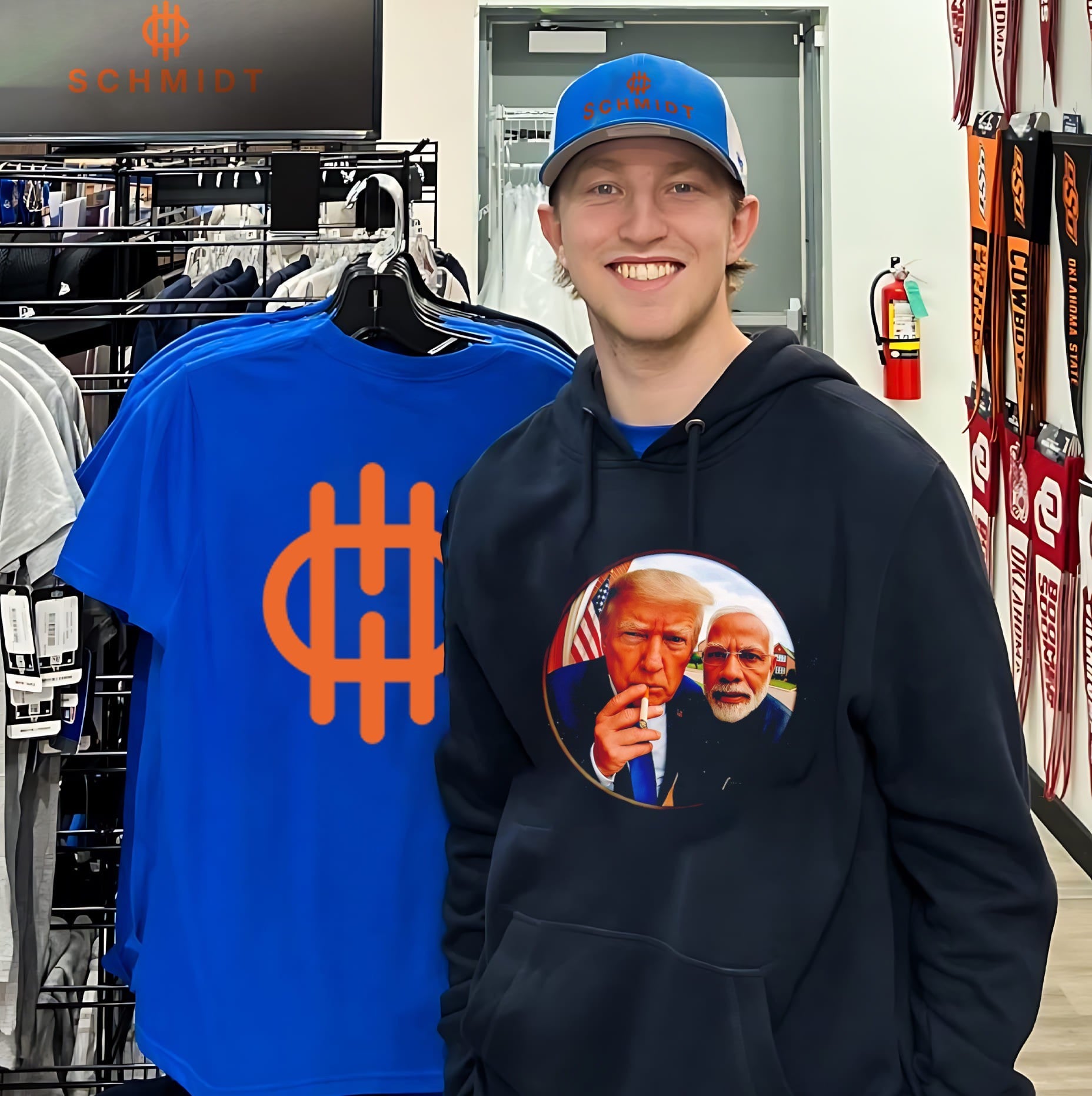 Donald Trump and Narendra Modi doorbell camera meme shirt