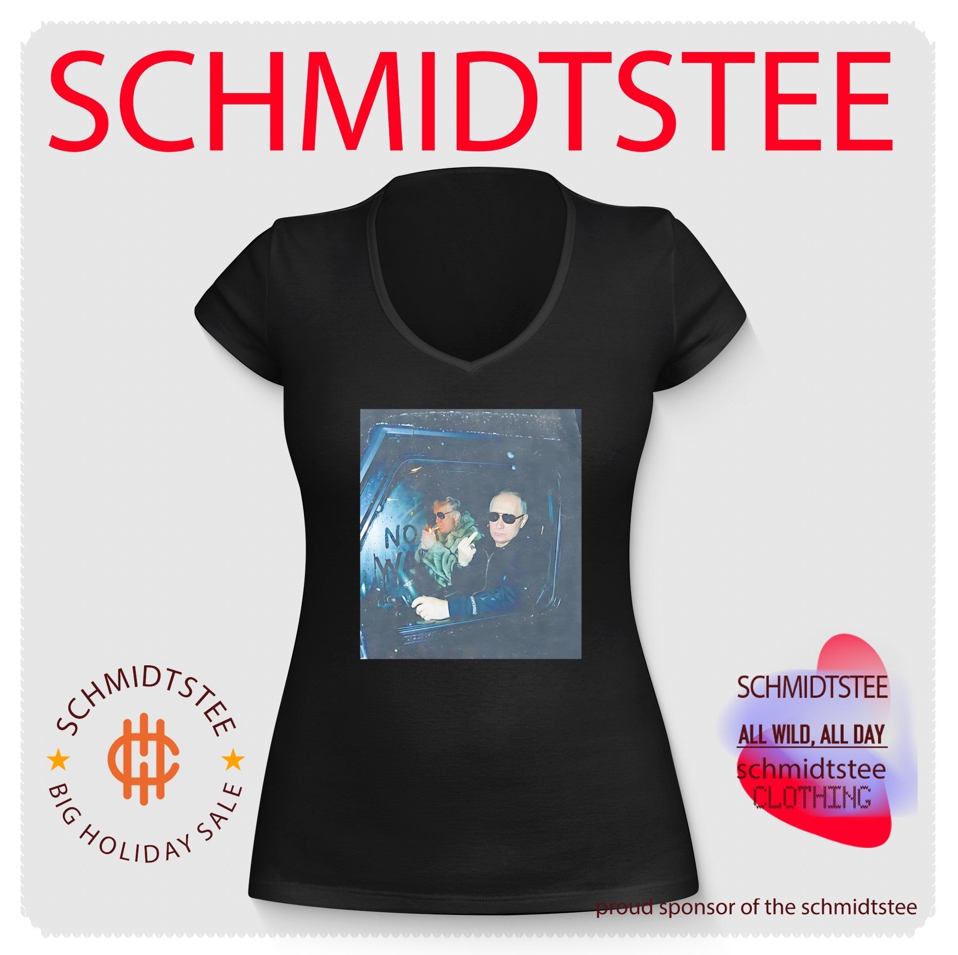 Donald Trump and Vladimir Putin gangster middle finger shirt