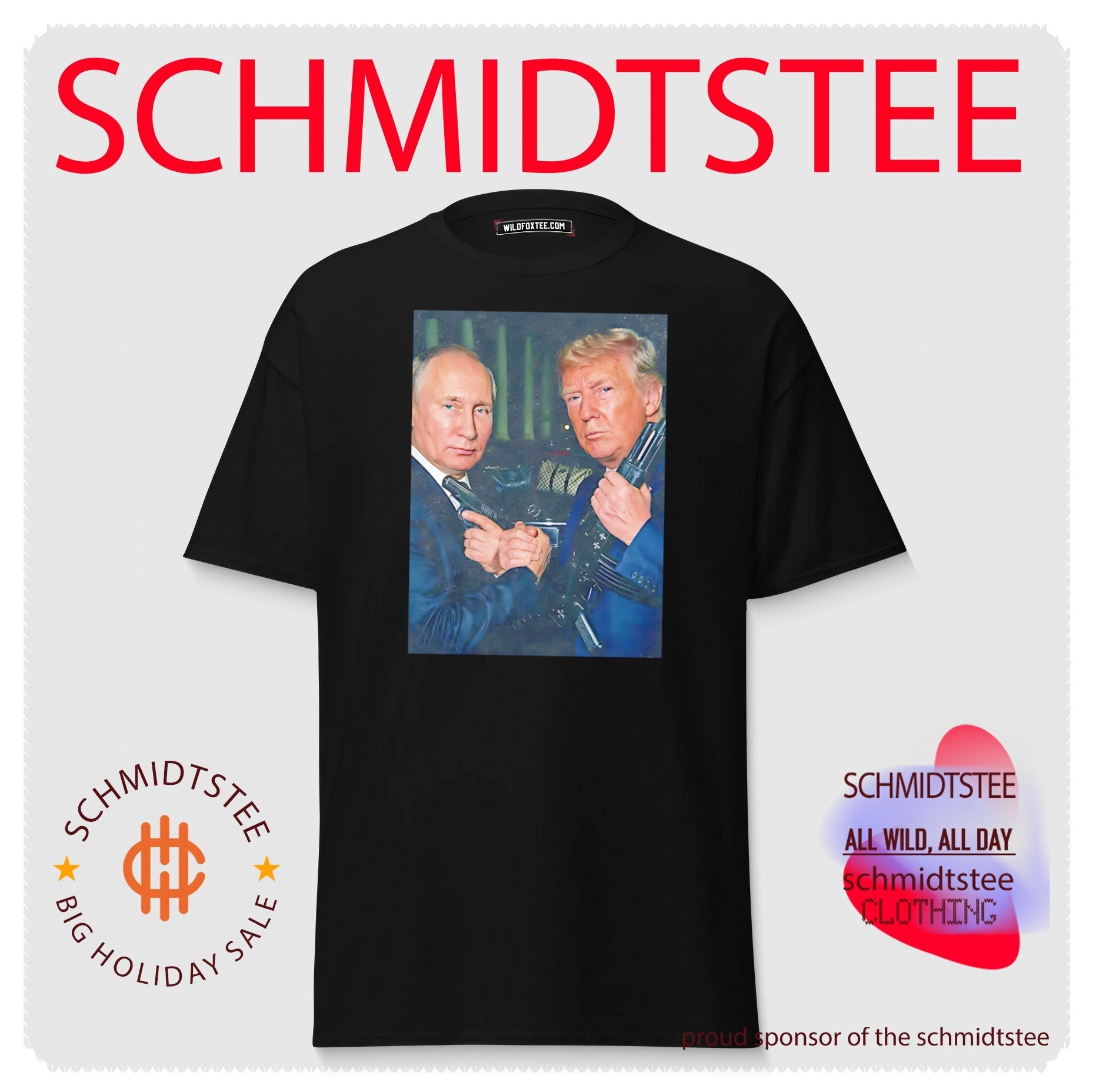 Donald Trump and Vladimir Putin holding weapons shirt