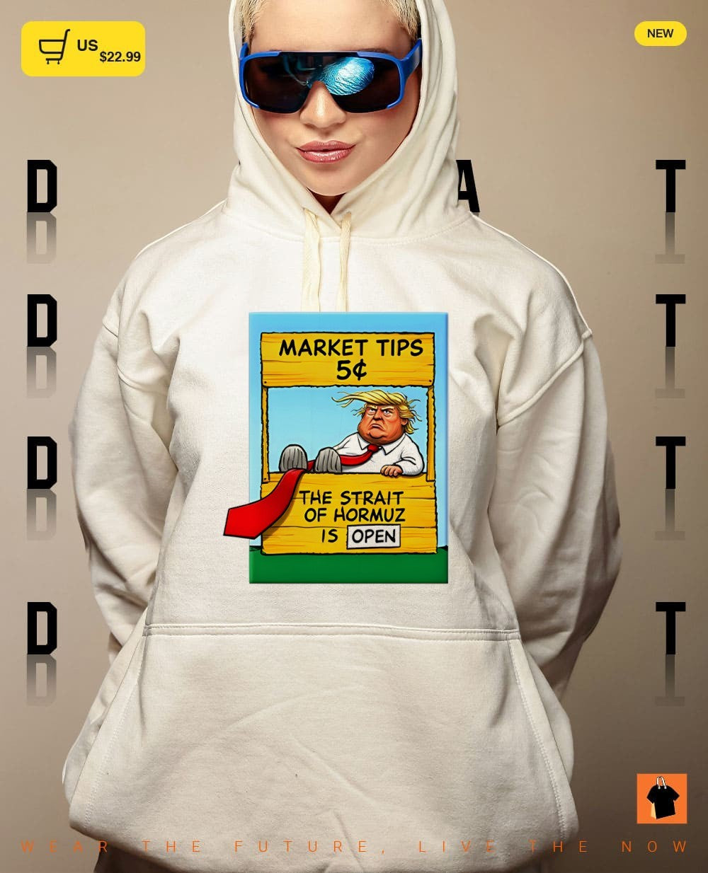 Donald Trump market tips the strait of hormuz is open Trump parody shirt