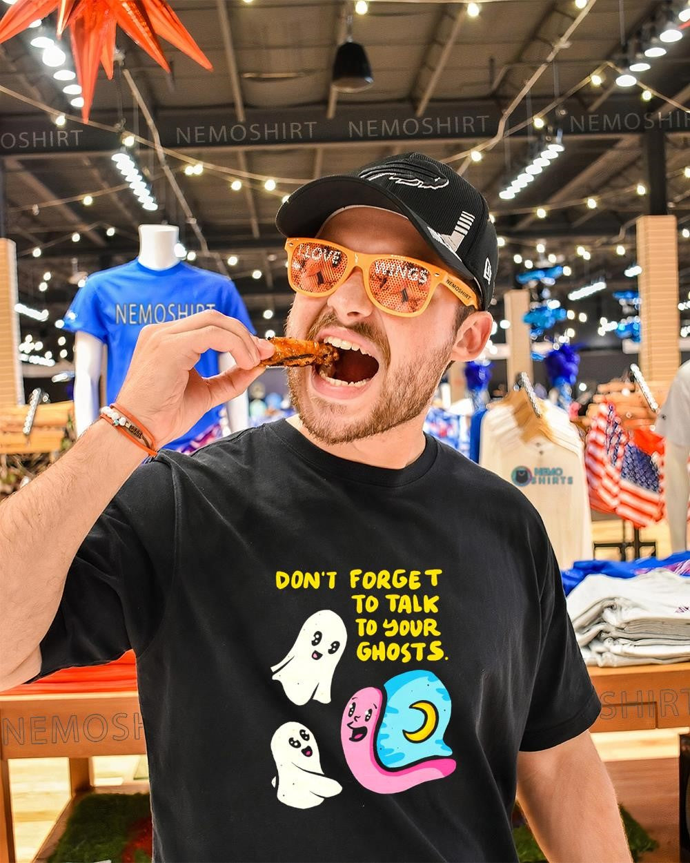 Don’t forget to talk to your ghosts and pink snail shirt