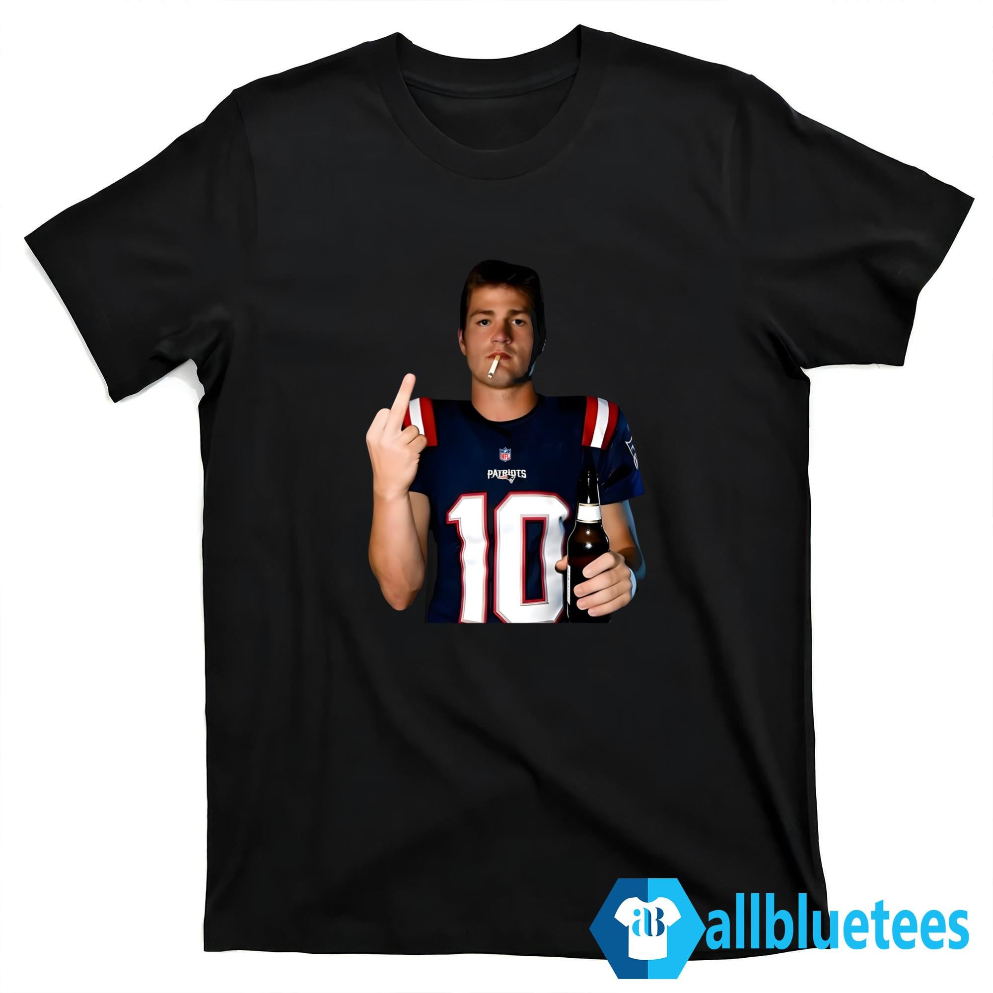 Drake Maye Smoking Middle Finger Shirt