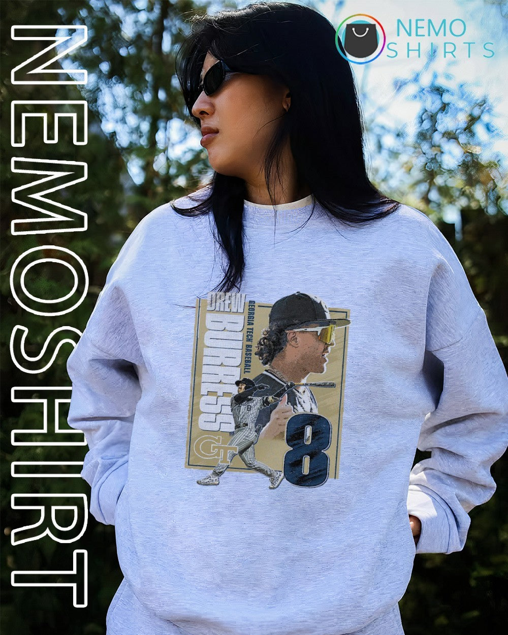 Drew Burress Georgia Tech baseball no 8 player shirt