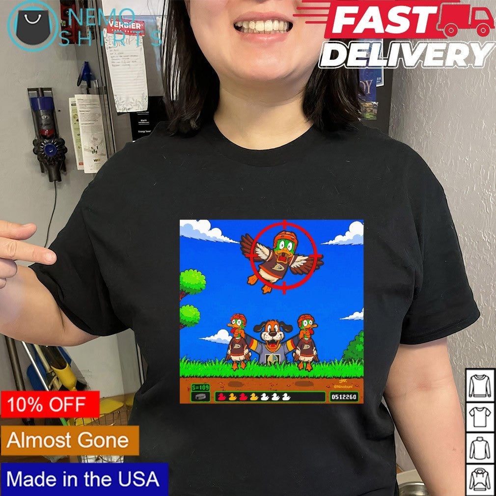 Ducks hunting Vegas Golden Knights vs Anaheim Ducks hockey team video game shirt