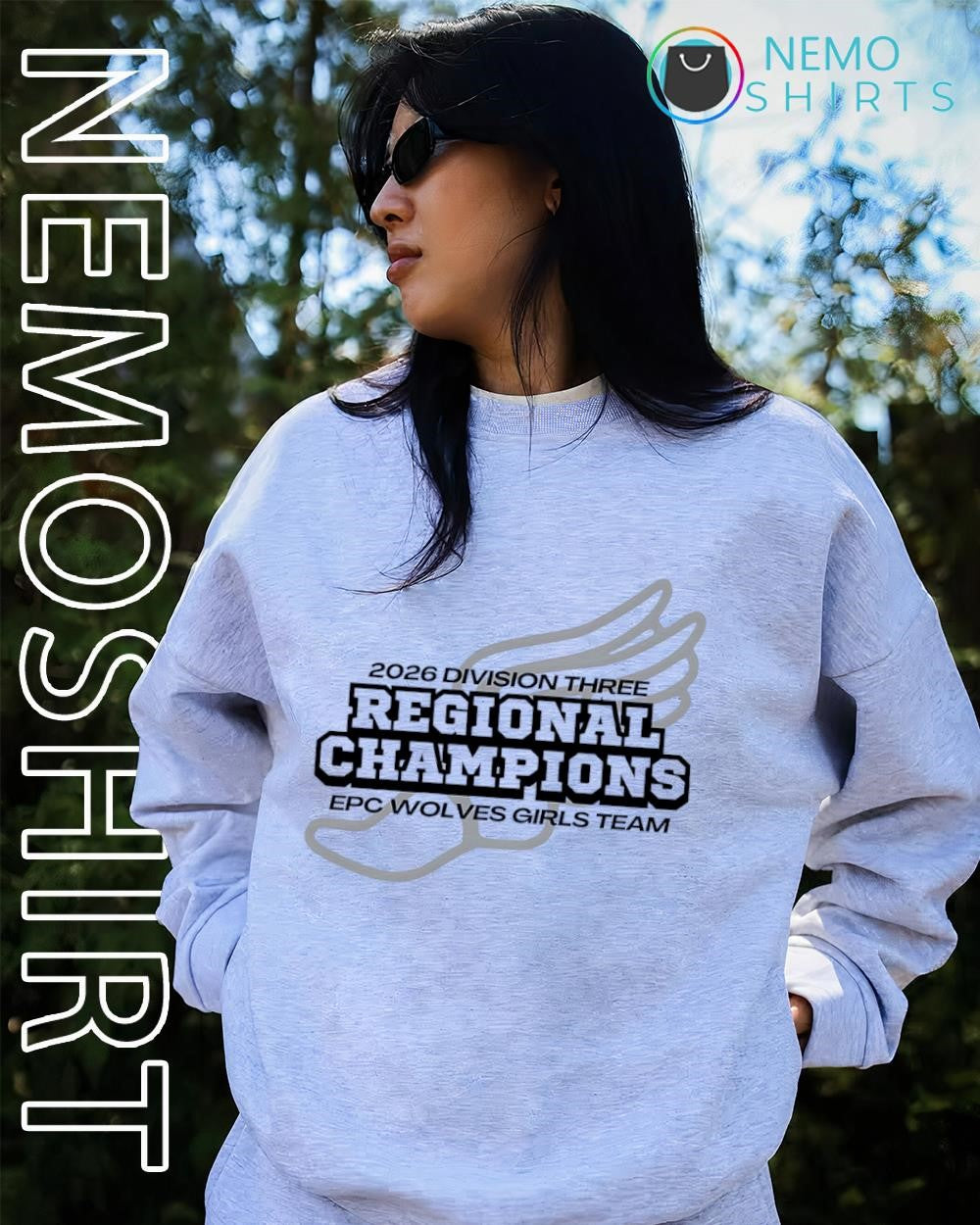 EPC Wolves Girls Team 2026 division three regional champions shirt