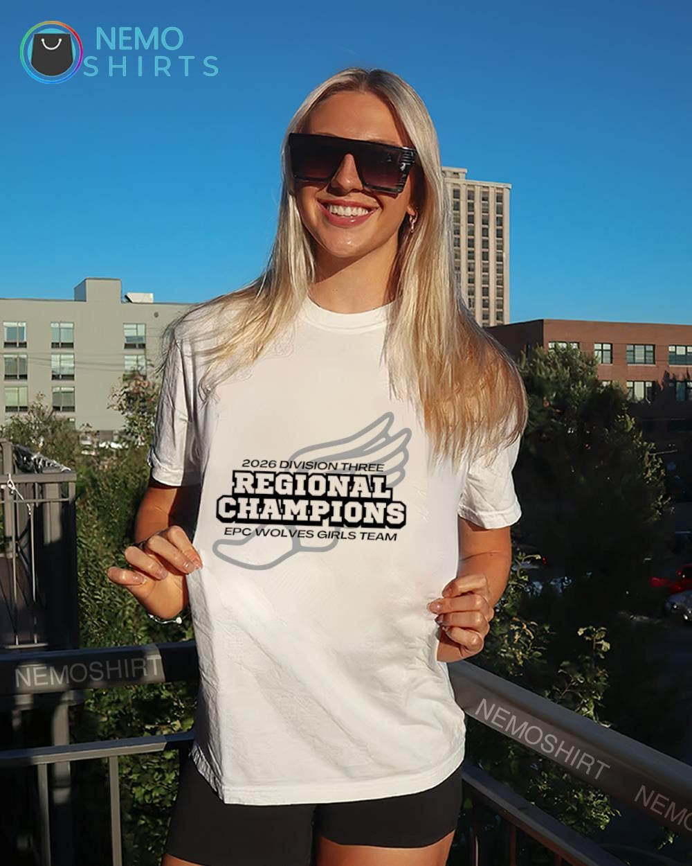 EPC Wolves Girls Team 2026 division three regional champions shirt