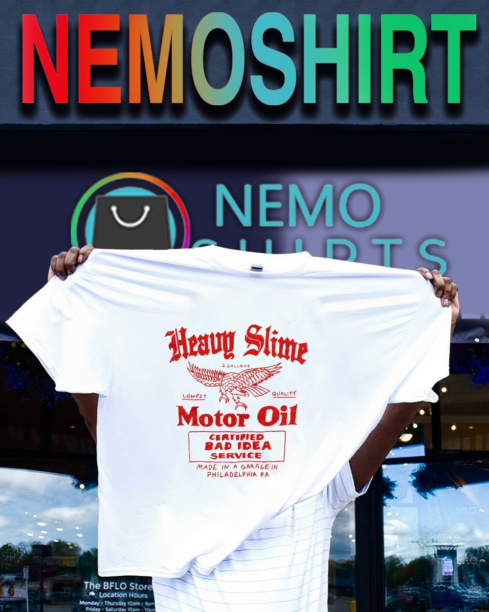 Eagle heavy slime motor oil certified bad idea service in Philadelphia PA shirt