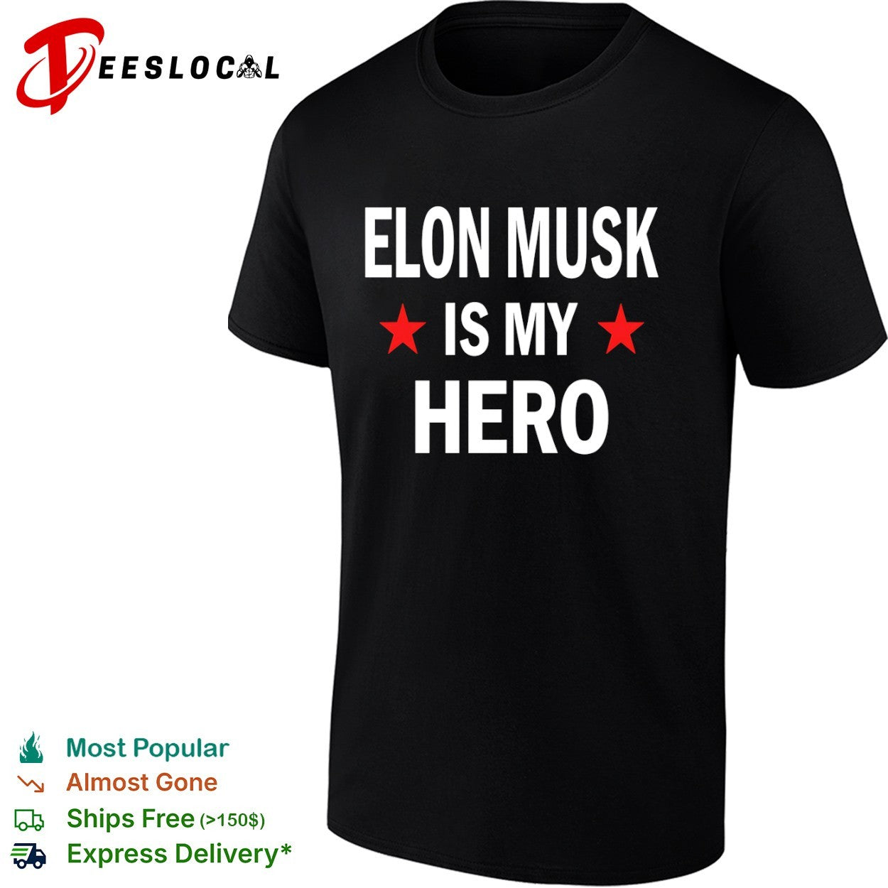 Elon Musk hero red stars Elon Musk is my hero shirt