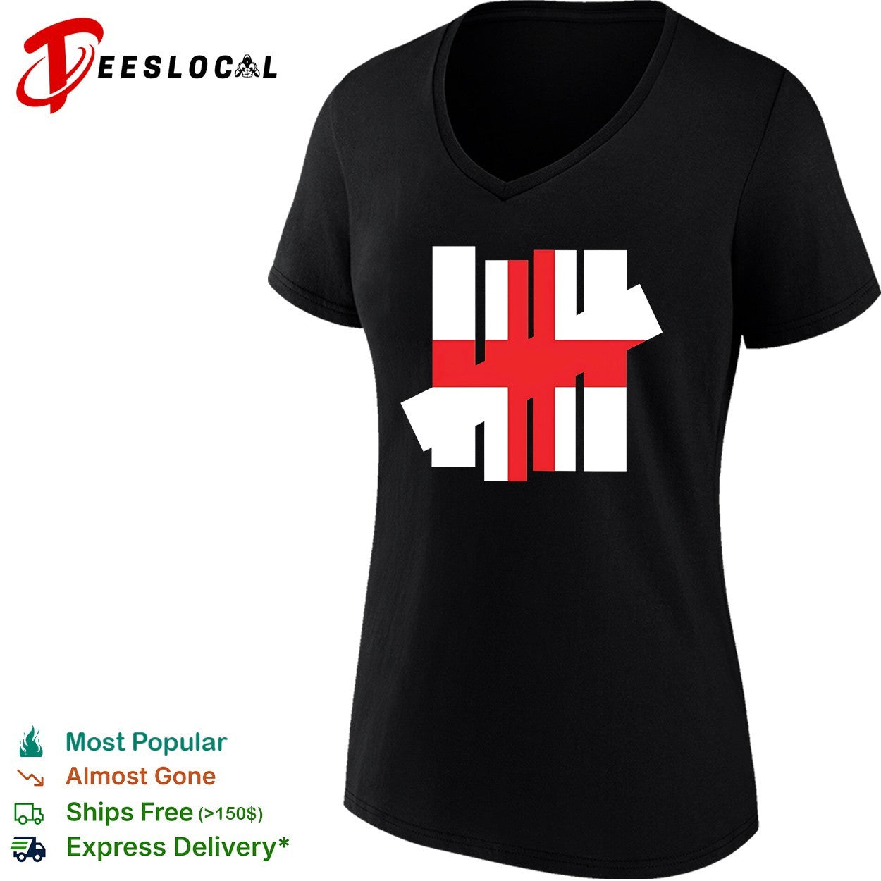 England flag x Undefeated logo shirt