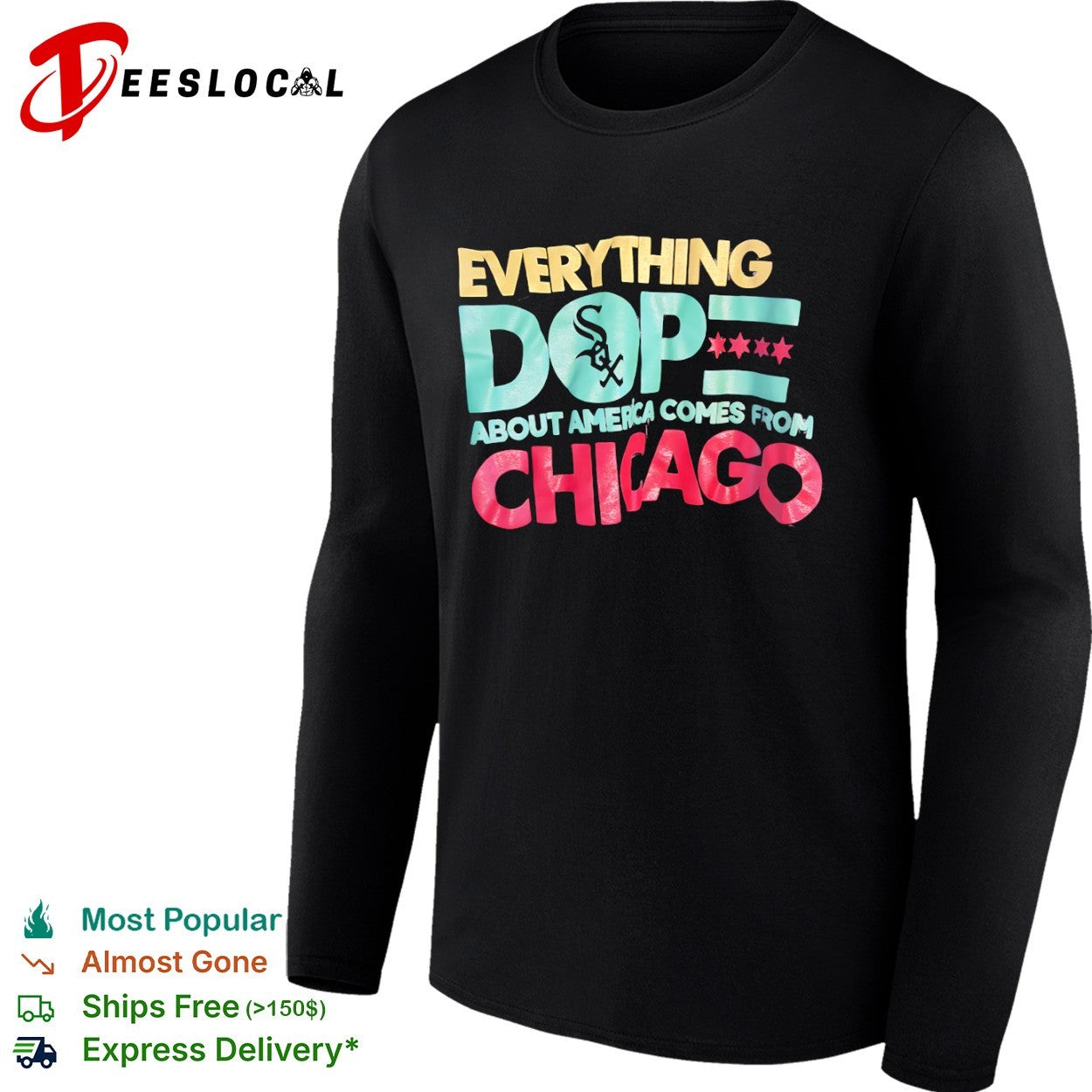 Everything dope about America comes from Chicago White Sox flag shirt