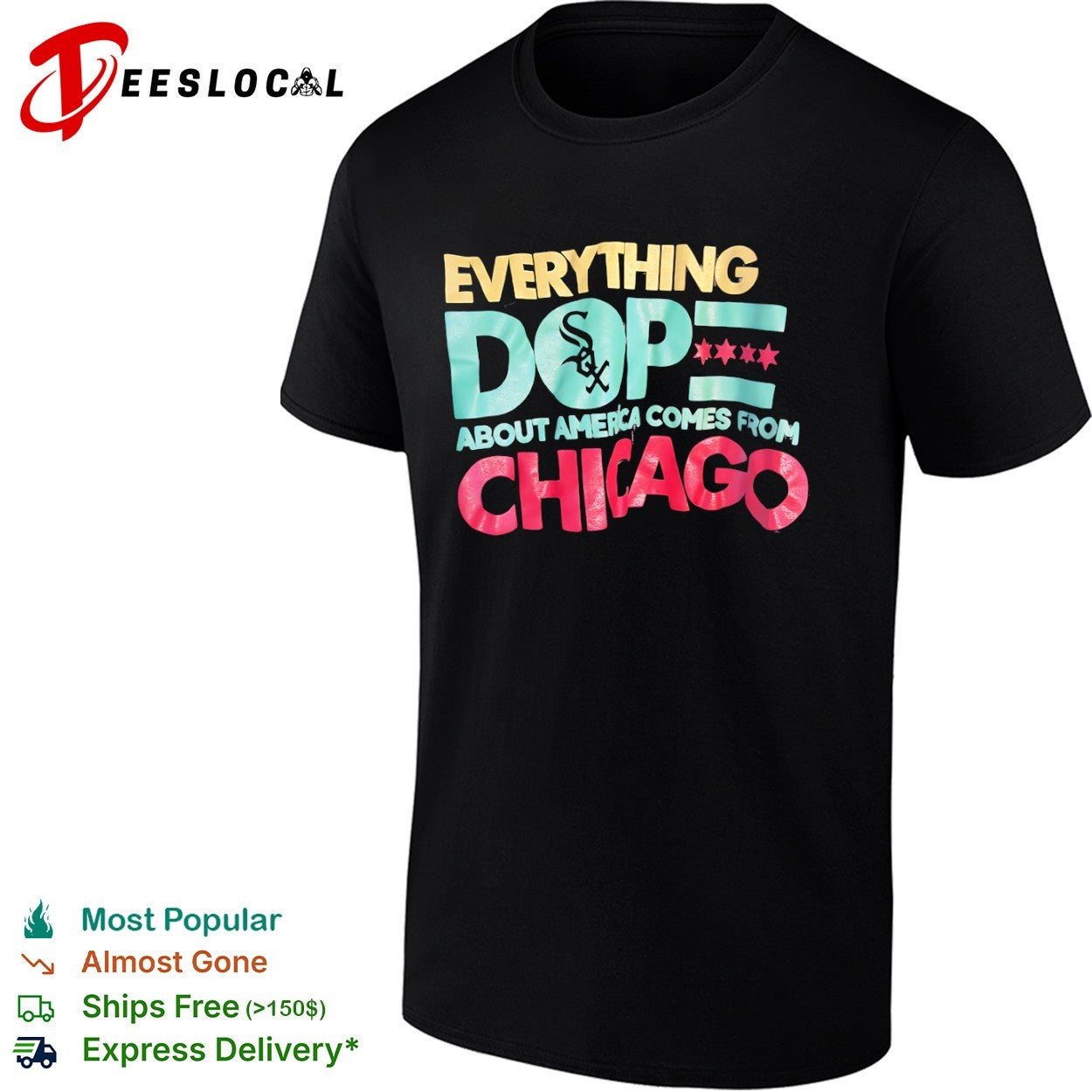 Everything dope about America comes from Chicago White Sox flag shirt