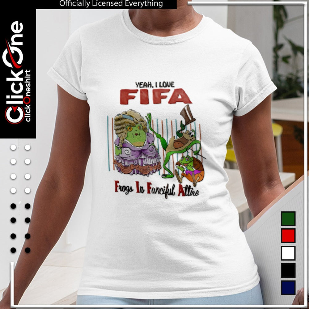 FIFA Yeah I Love FIFA Frogs In Fanciful Attire Three Frogs Wearing Victorian Clothing shirt