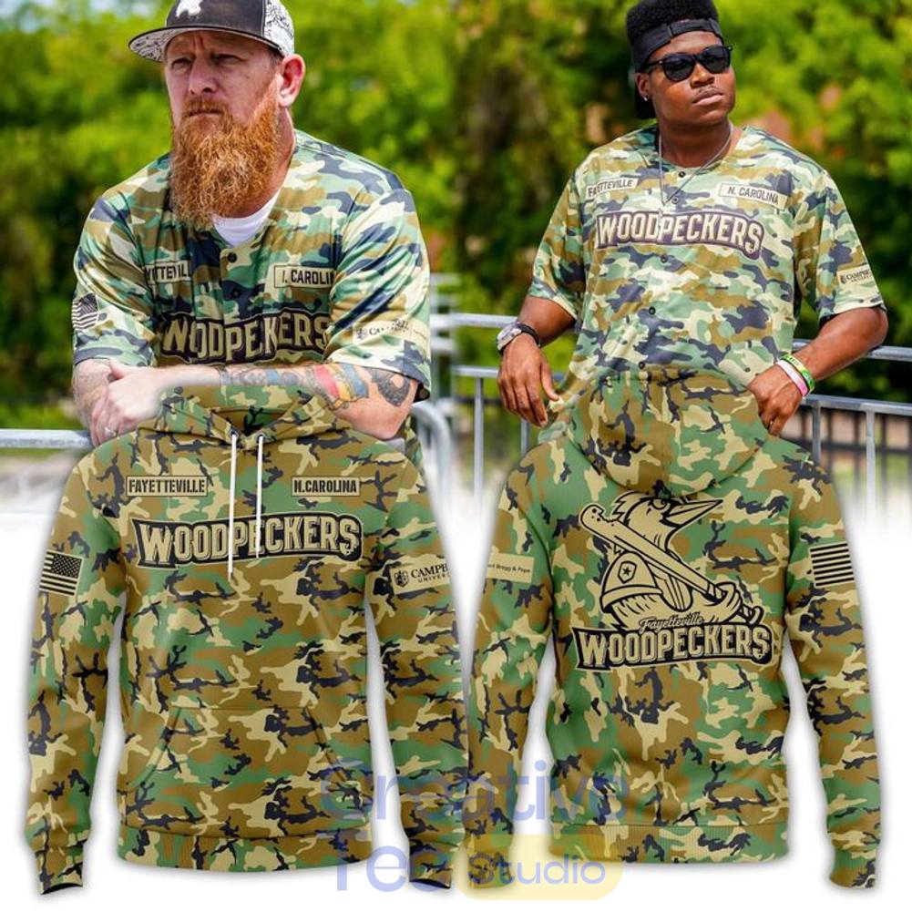 Fayetteville Woodpeckers x Military Appreciation Camo Tee Hoodie