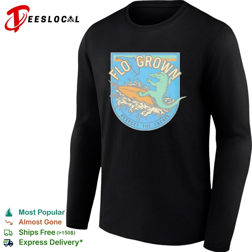FloGrown alligator surfing respect the locals shirt