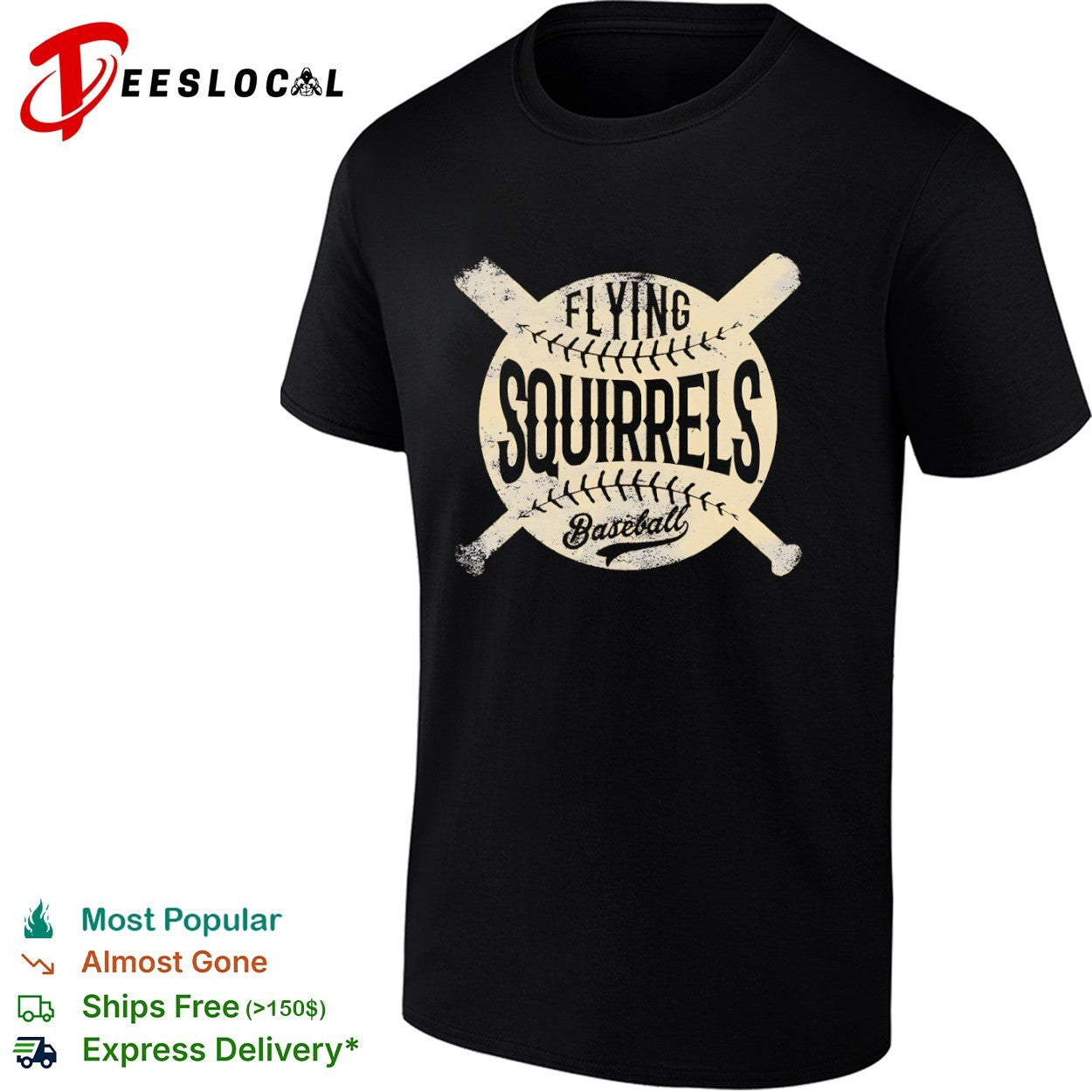 Flying Squirrels baseball bats shirt
