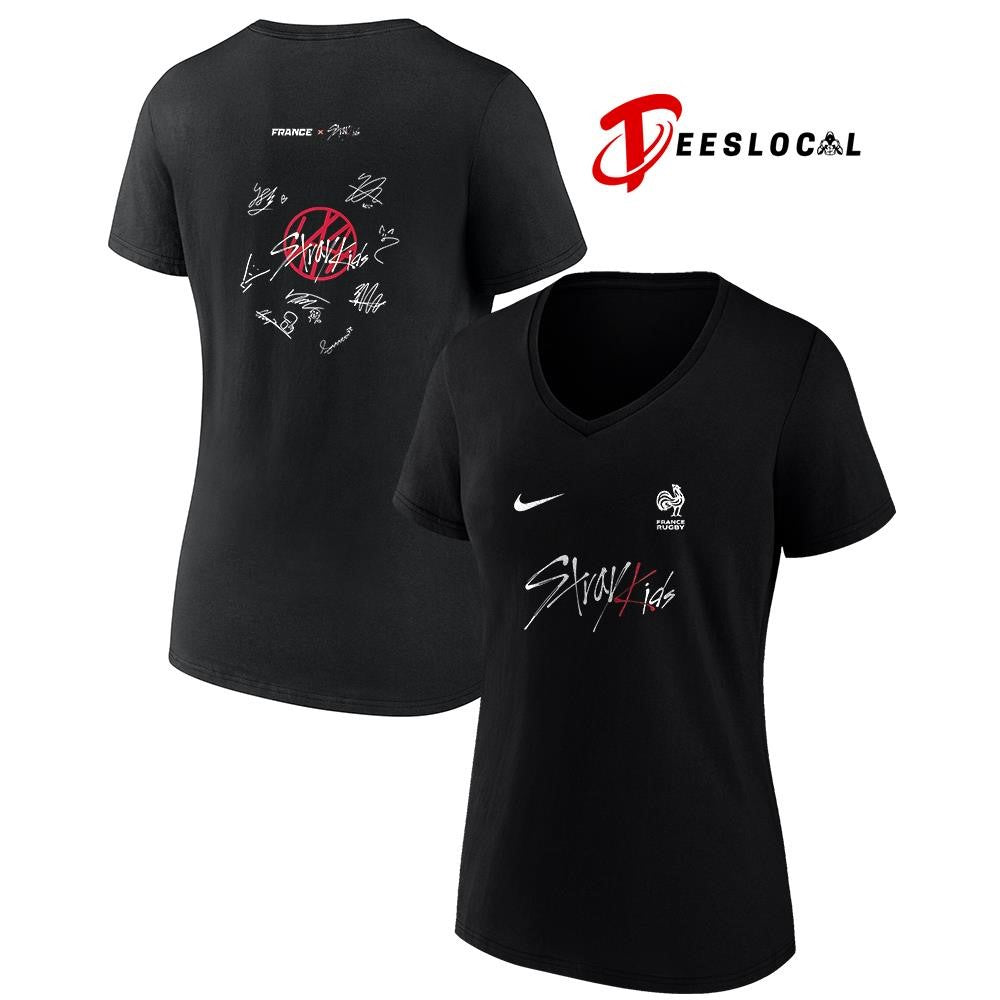 France Rugby x Stray Kids show signatures shirt