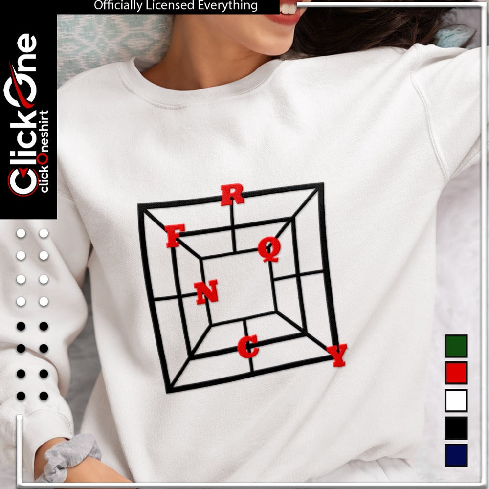Frank Ocean R Q N C Y optical illusion shirt