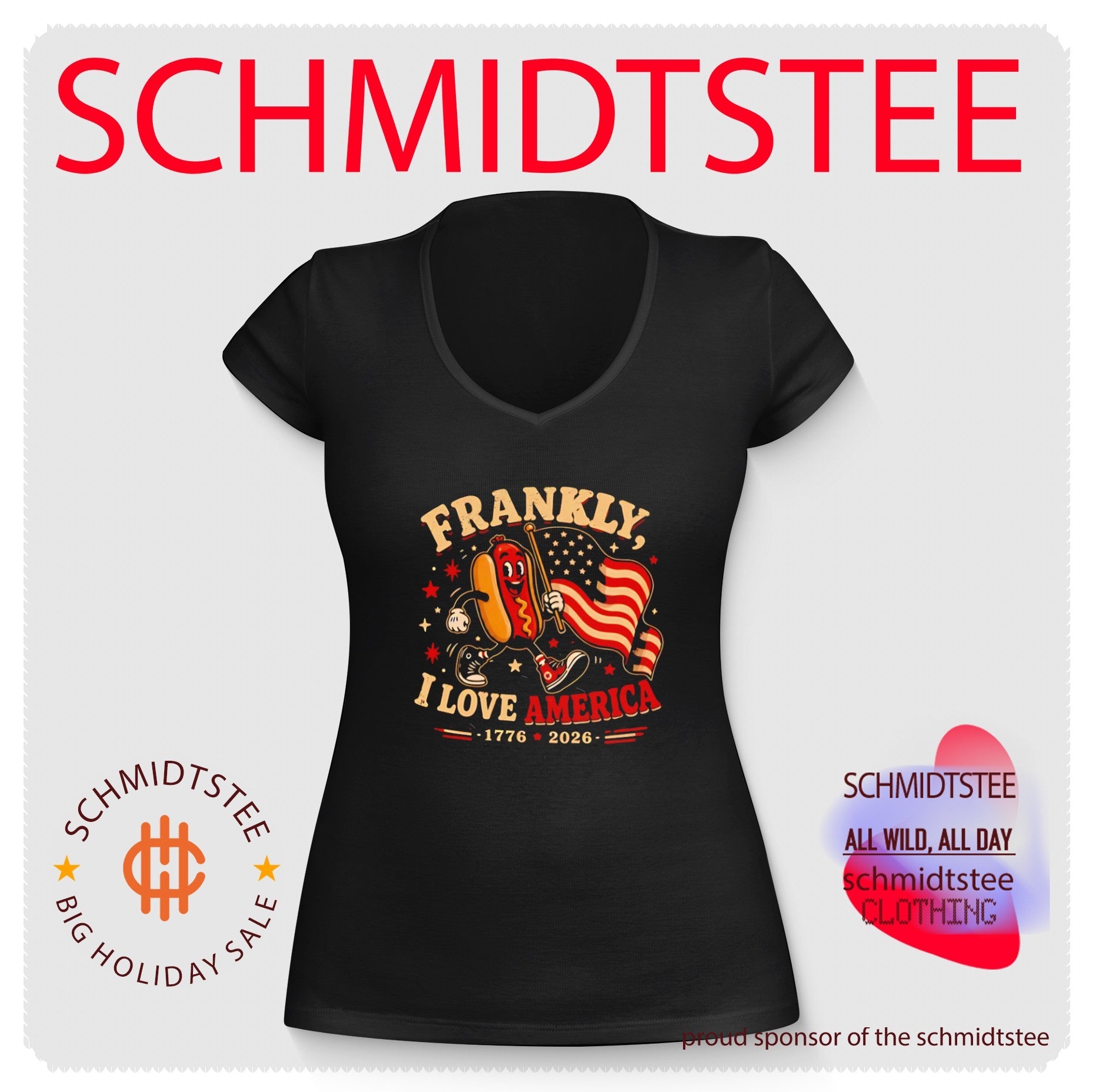 Frankly I Love America 1776-2026 Hot Dog shirt