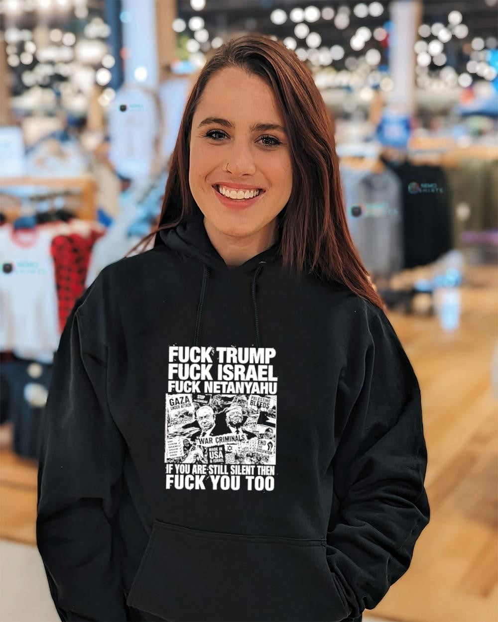Fuck Trump fuck Israel fuck Netanyahu if you are still silent then fuck you too shirt