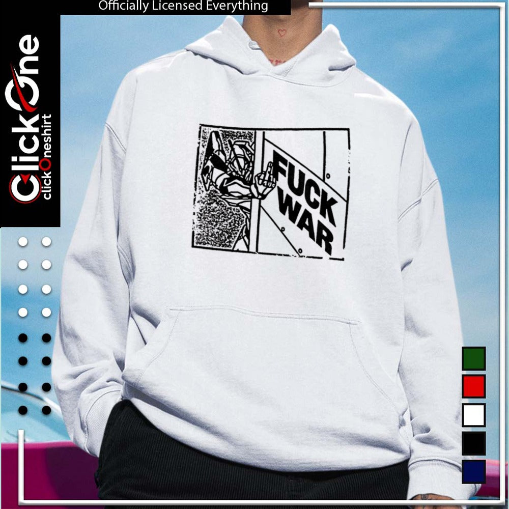 Fuck War Robot Giving Middle Finger shirt