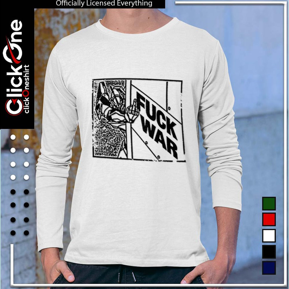 Fuck War Robot Giving Middle Finger shirt