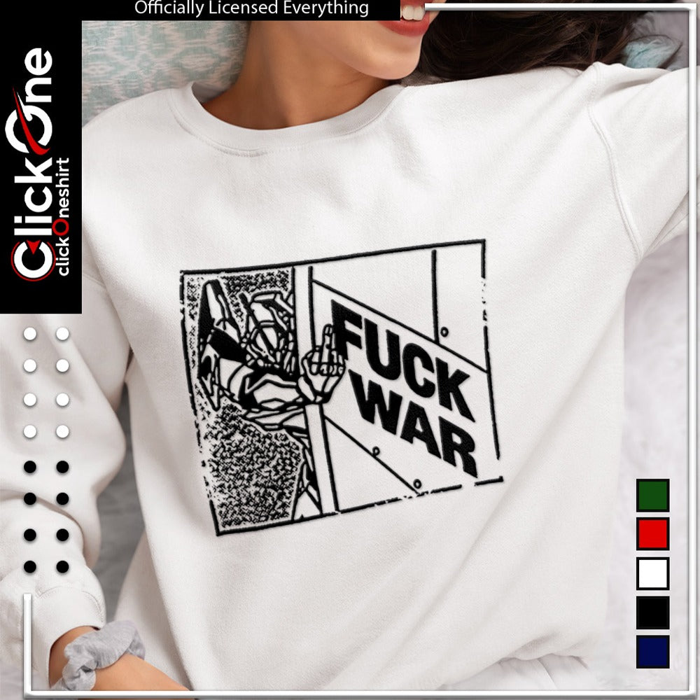 Fuck War Robot Giving Middle Finger shirt