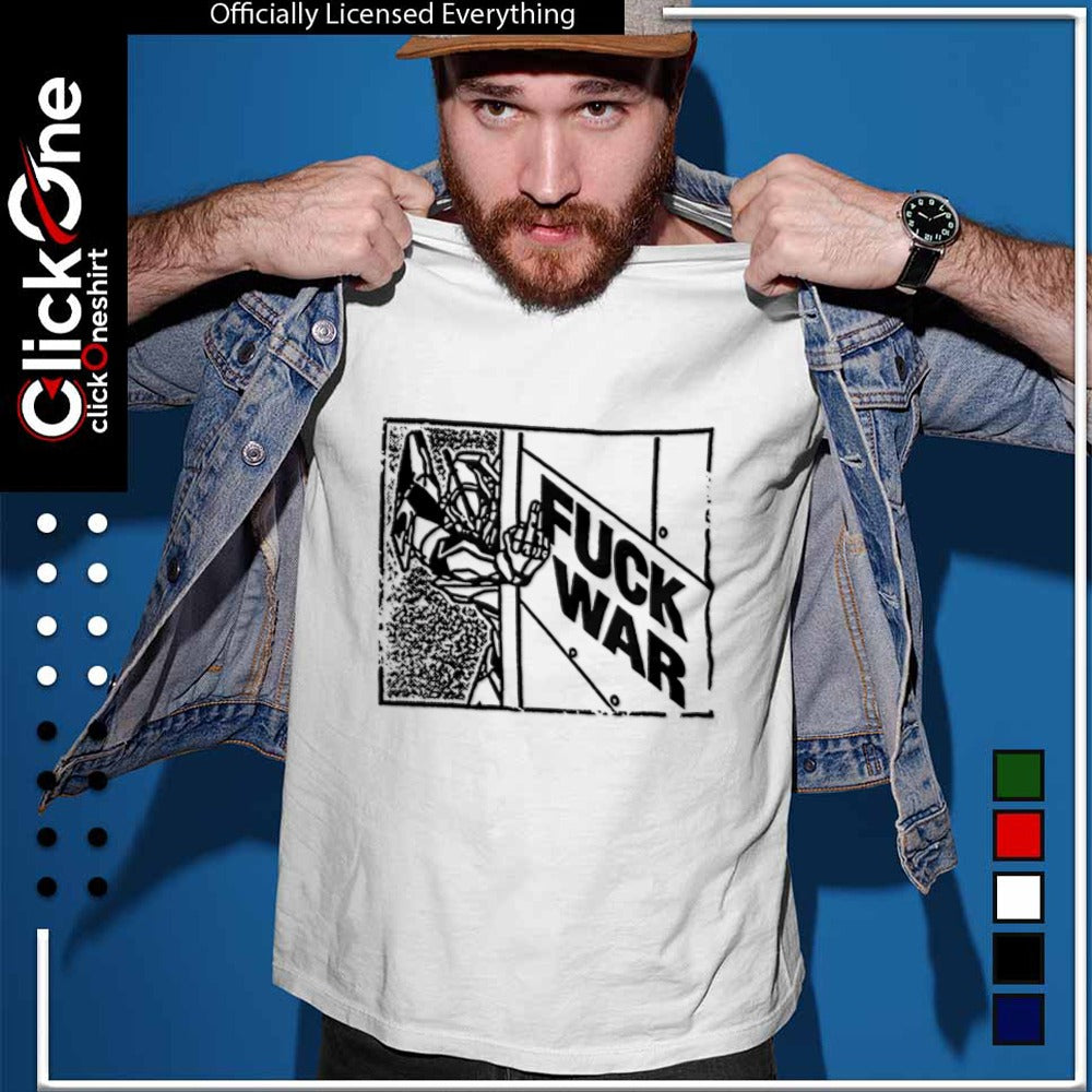 Fuck War Robot Giving Middle Finger shirt