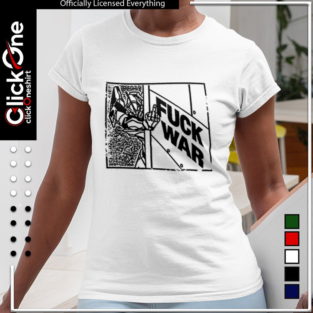 Fuck War Robot Giving Middle Finger shirt