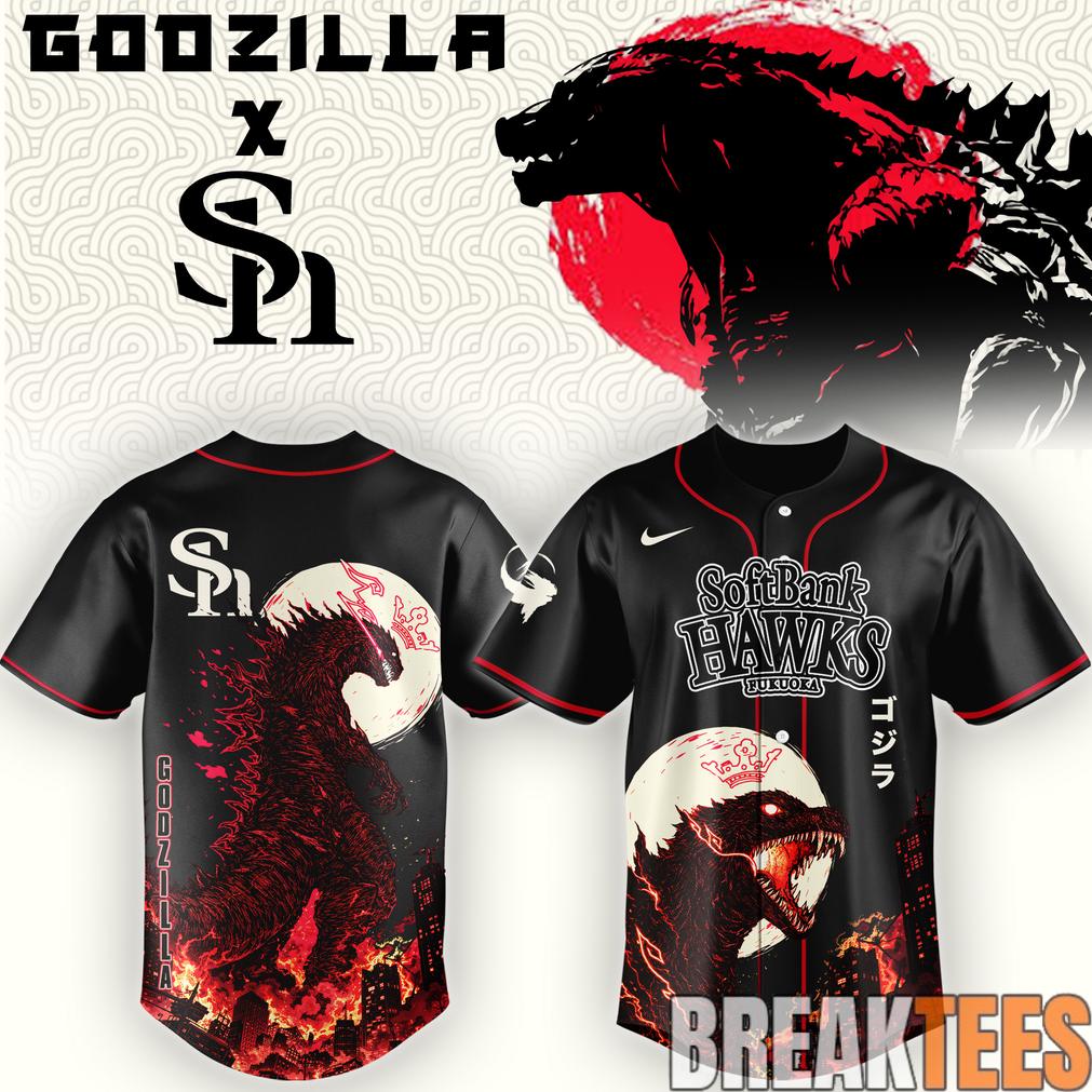 Fukuoka SoftBank Hawks x Godzilla Minus Zero Baseball Jersey