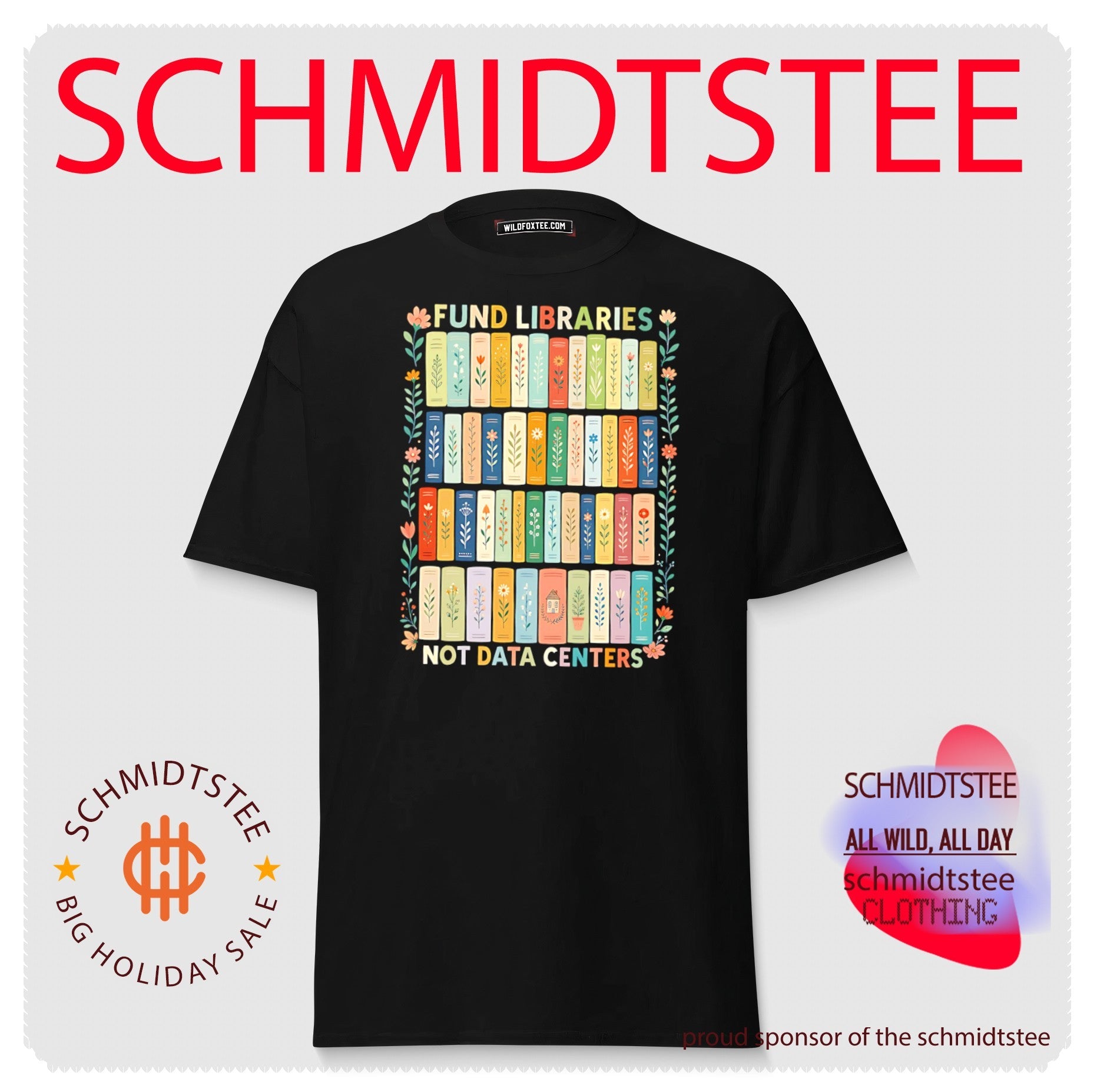 Fund libraries not data centers graphic shirt