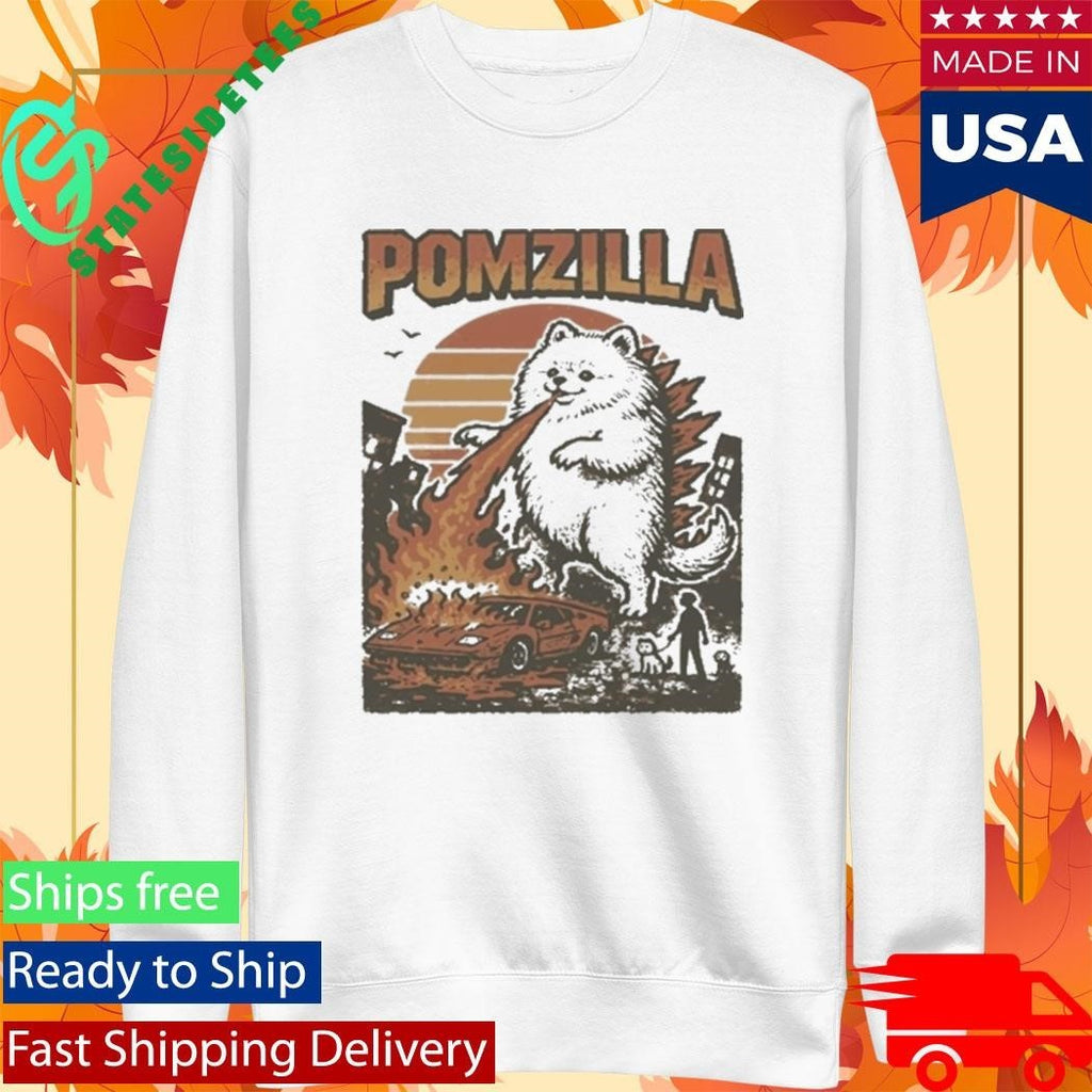Funny Pomeranian Godzilla Shirt