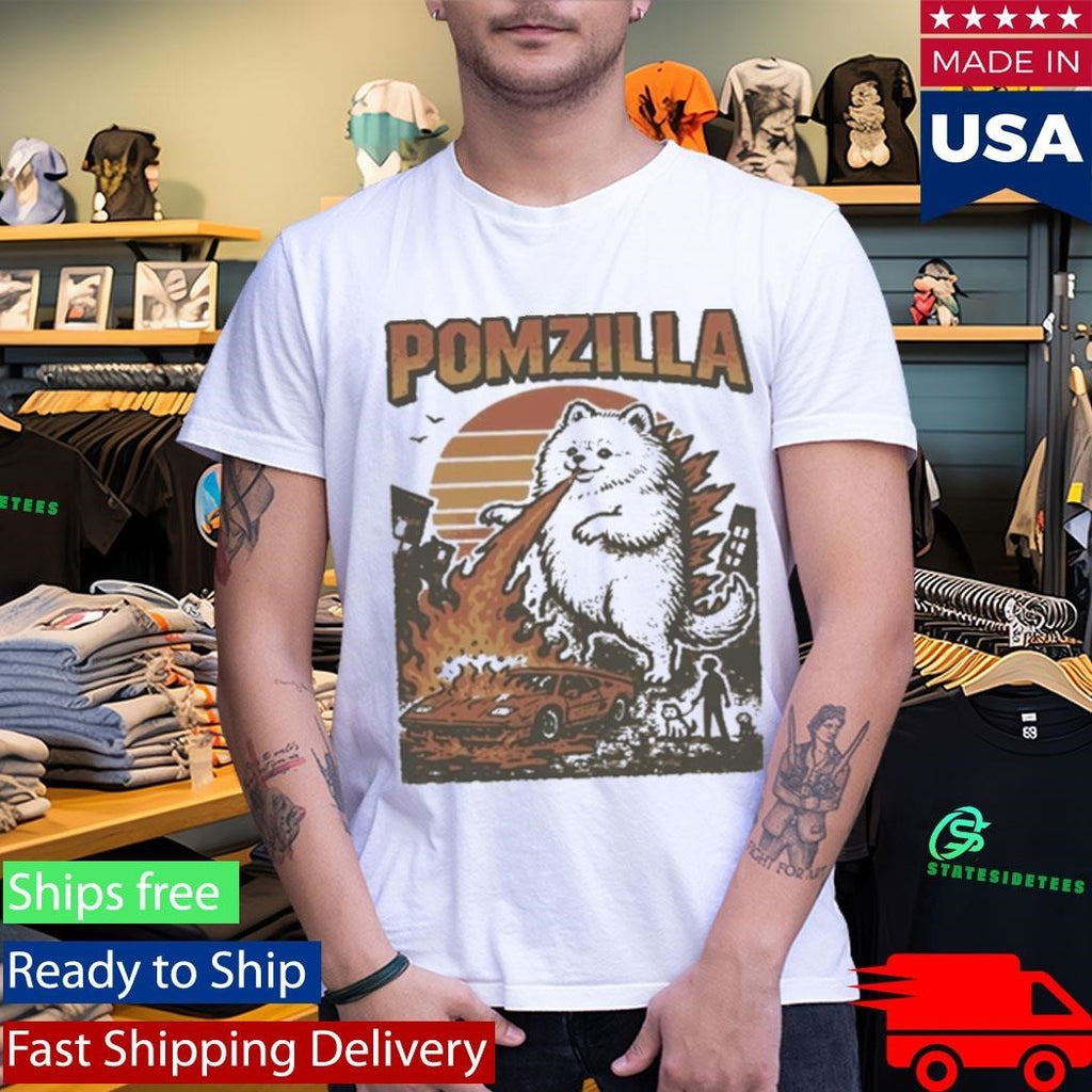 Funny Pomeranian Godzilla Shirt