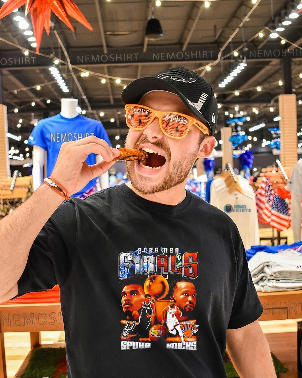 Game 1 Spurs and Knicks 2026 NBA Finals trophy shirt