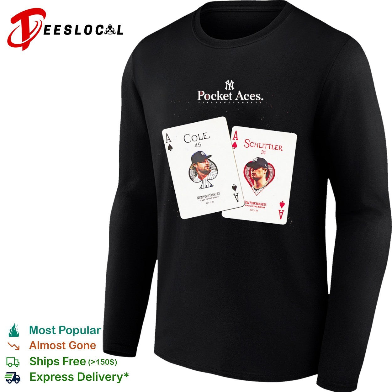 Gerrit Cole and Jack Neely New York Yankees Pocket Aces MLB Baseball shirt