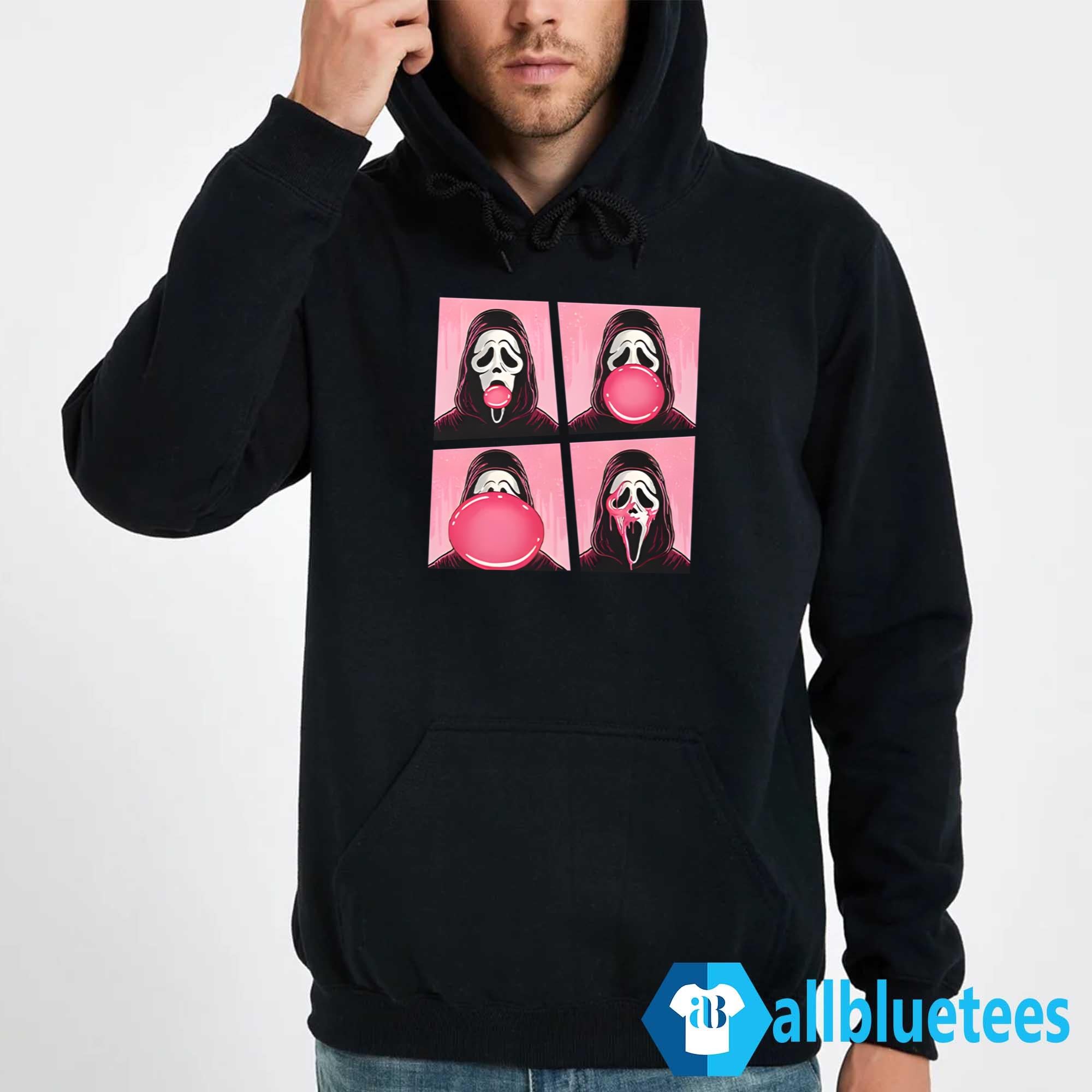 Ghostface Bubble Pink Gum Halloween Shirt