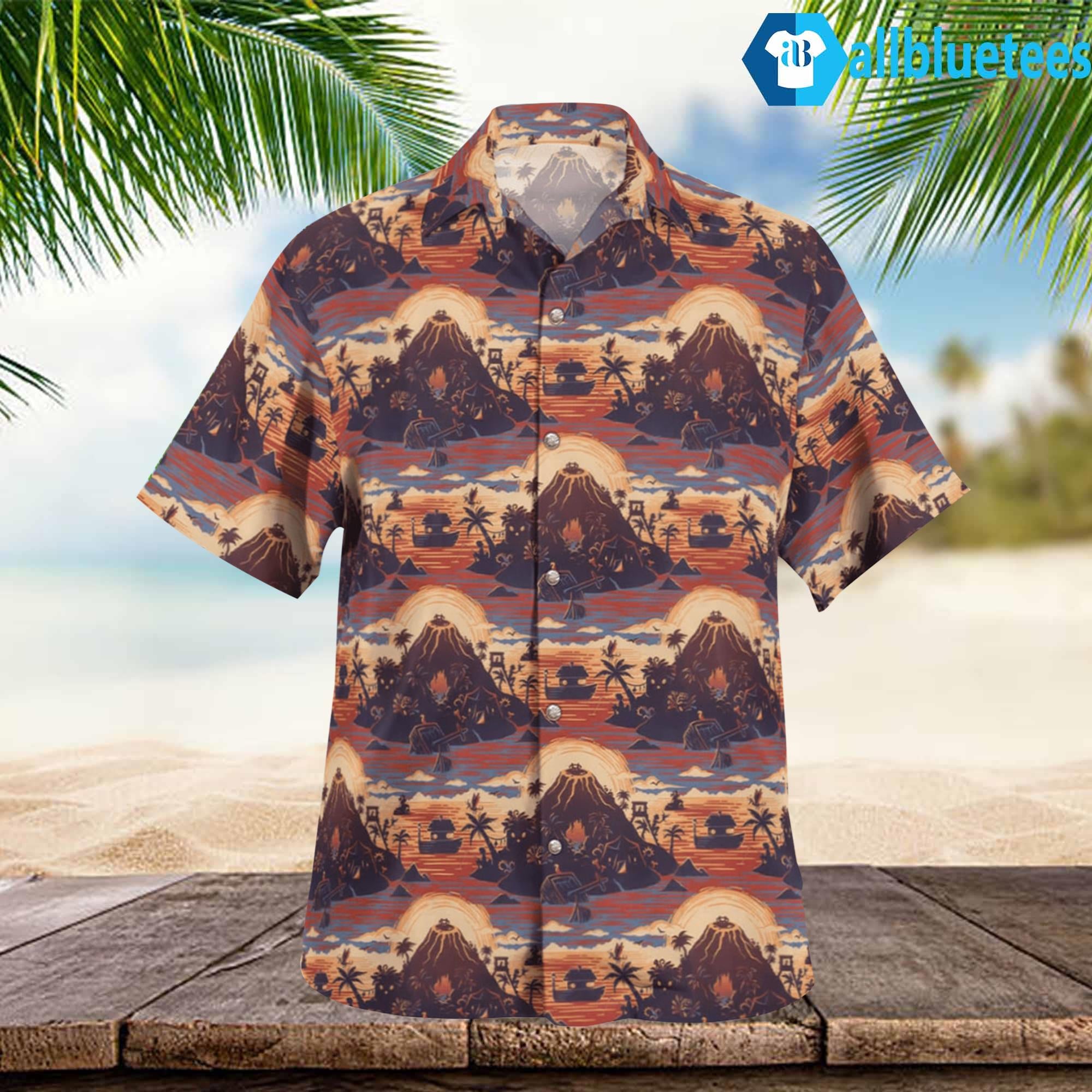 Ginger Island Resort Button-Up Hawaiian Shirt