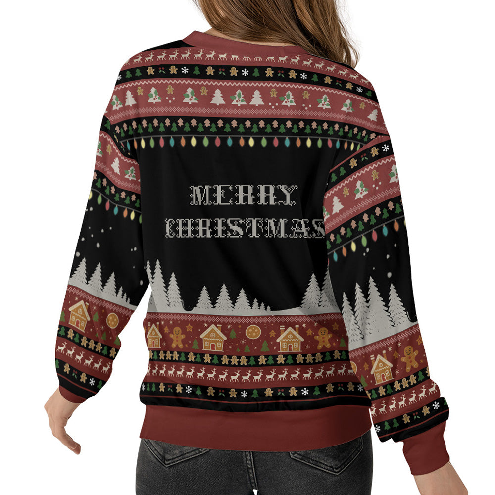 Gingerbread Ginjas In Battle Ugly Christmas Sweater