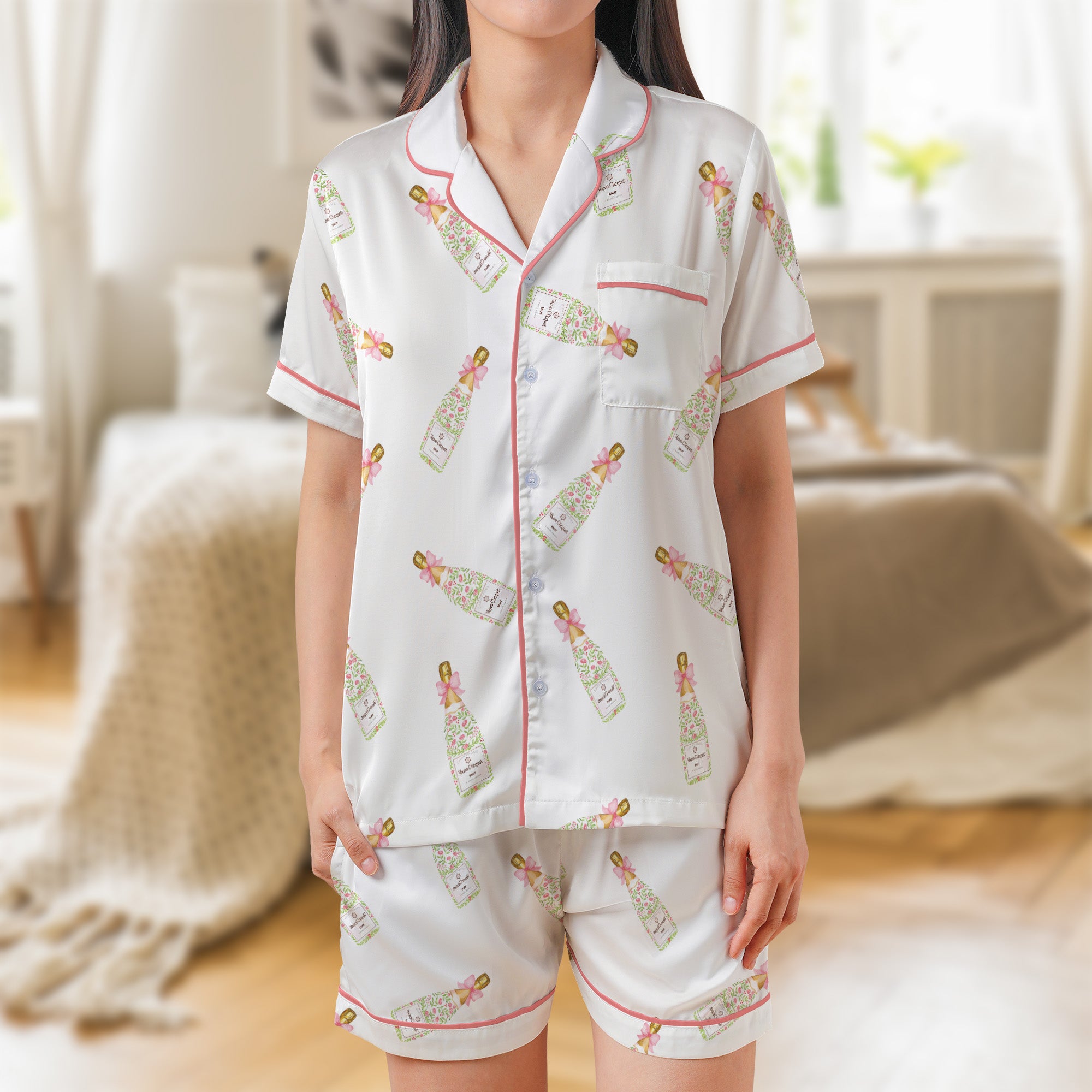 Girly Champagne Bow Pajama Set