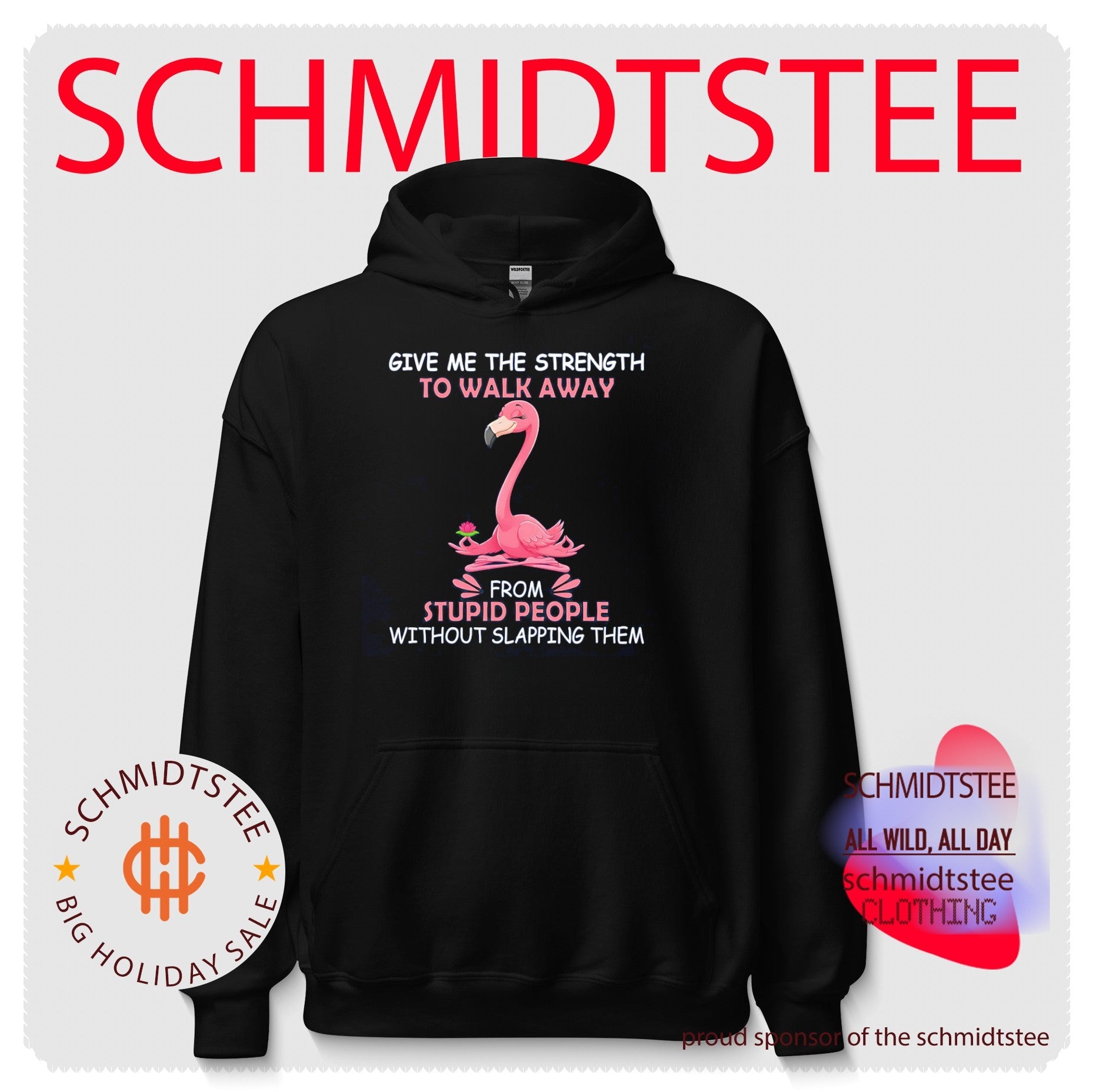 Give me the strength to walk away from stupid people without slapping them cartoon flamingo shirt