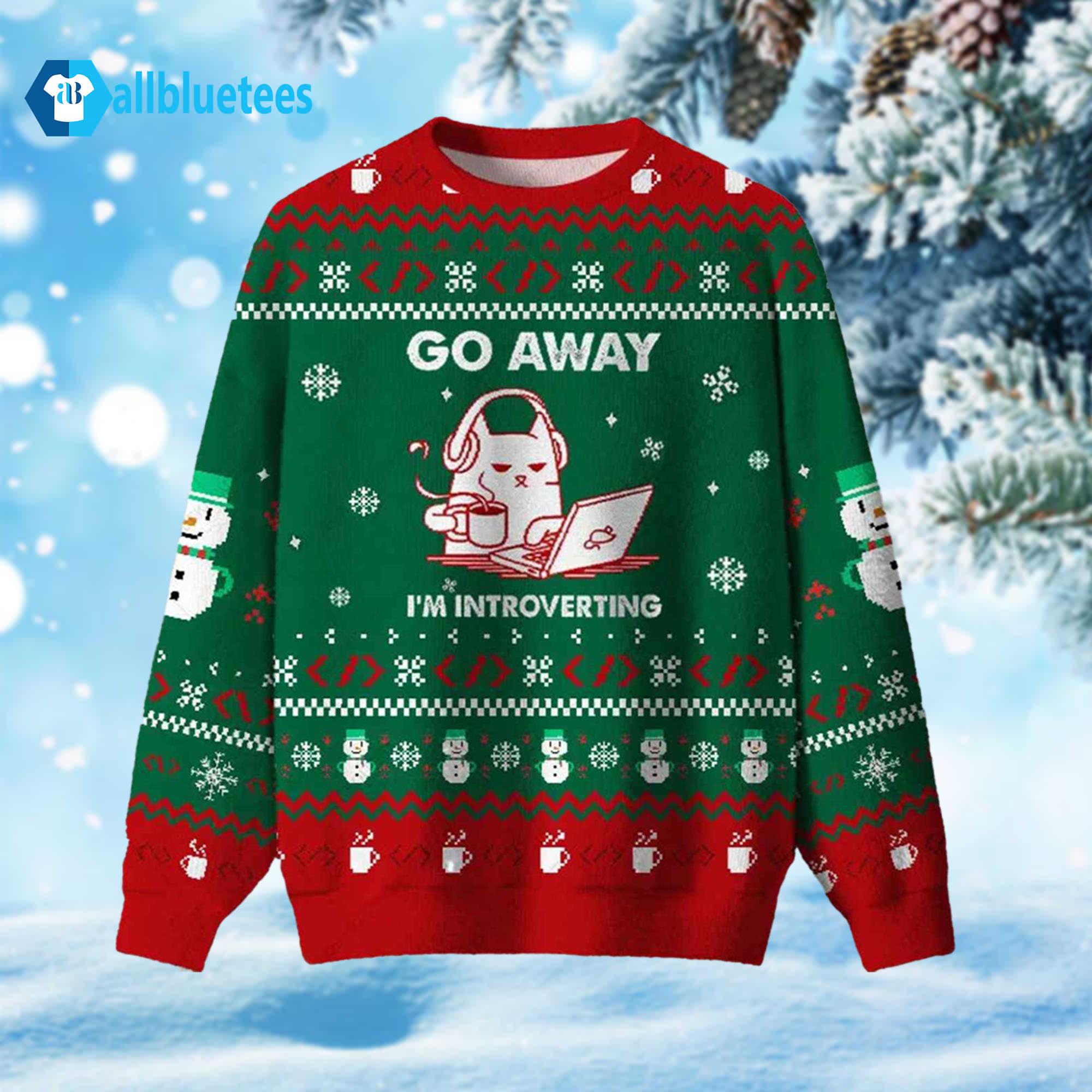 Go Away I’m Introverting Ugly Christmas Sweater
