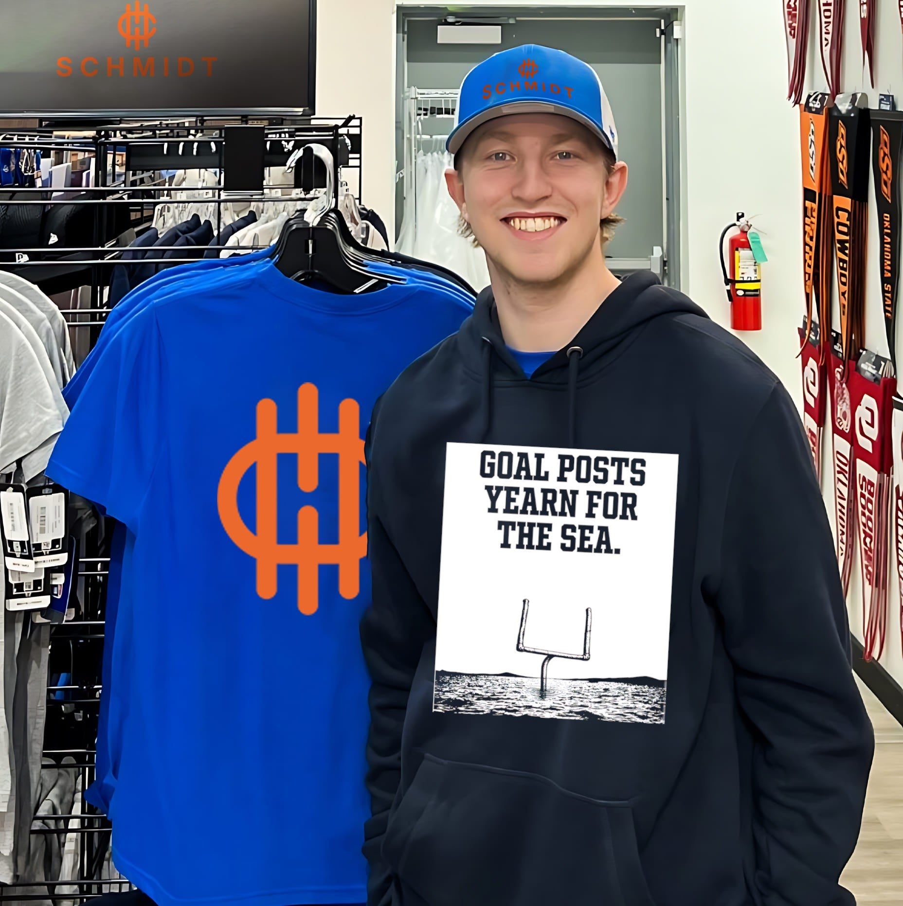 Goal posts yearn for the sea graphic shirt