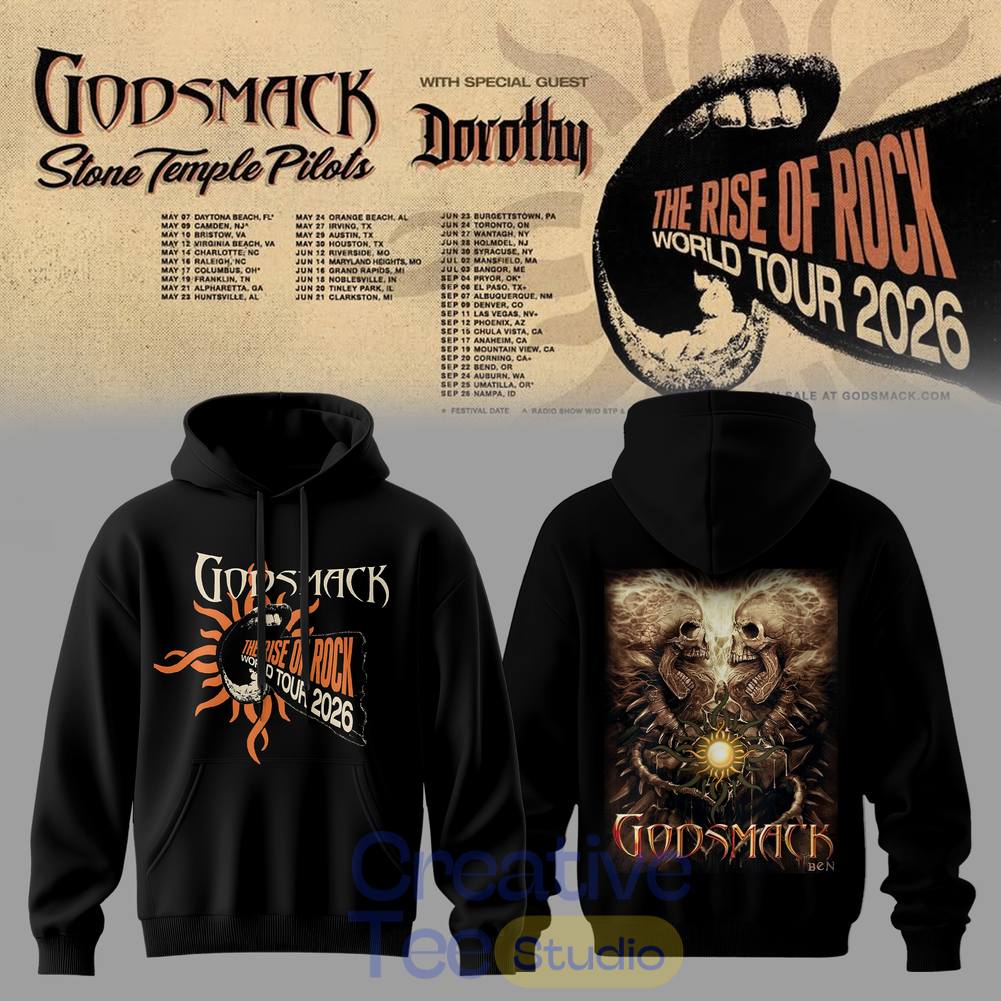 Godsmack The Rise of Rock World Tour 2026 Tee Hoodie