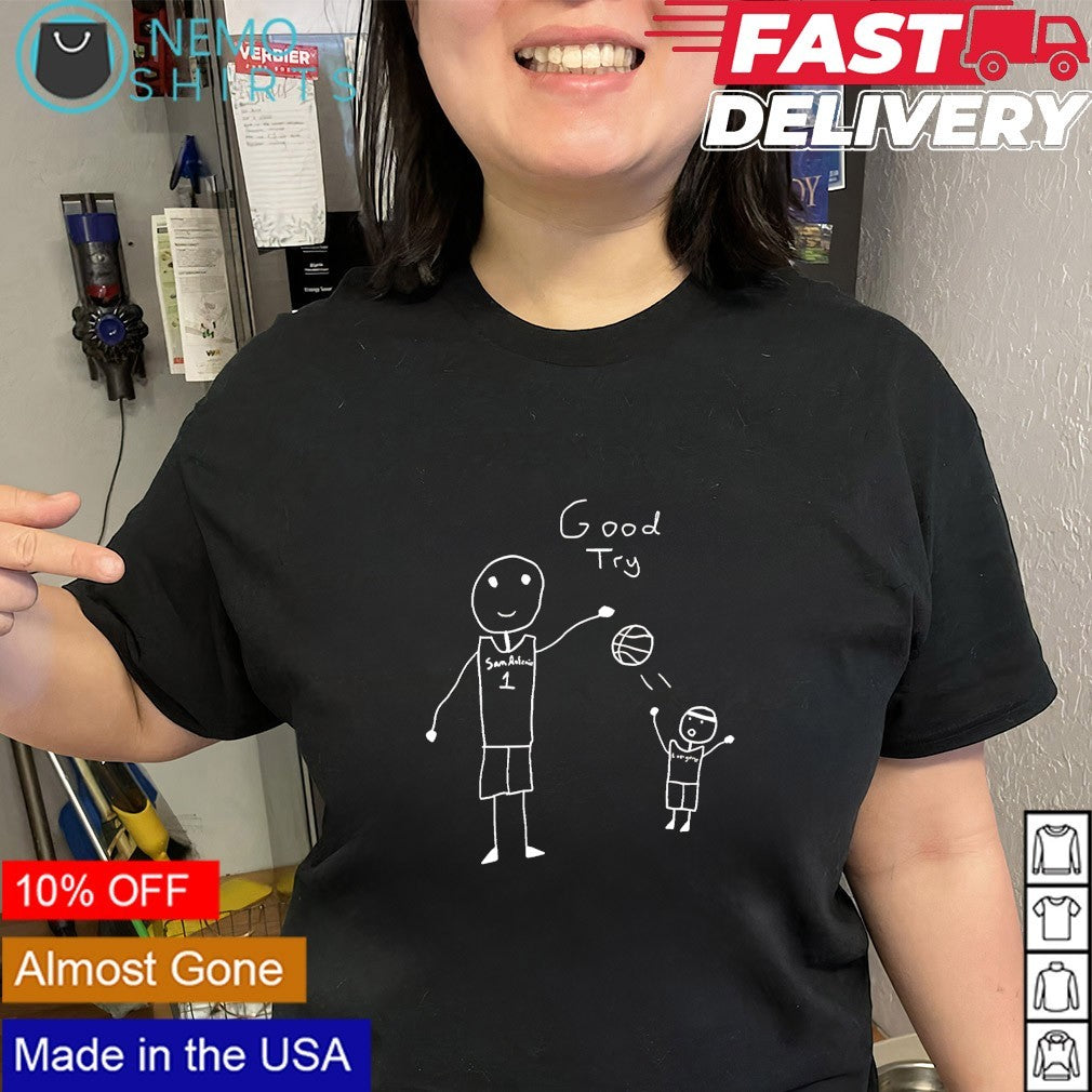 Good Try Wemby figure basketball graphic shirt