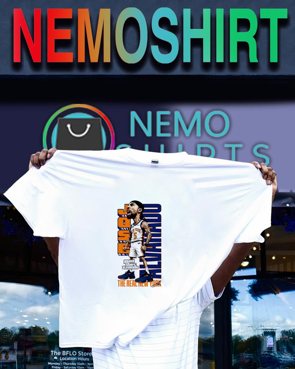 Grand Theft Alvarado Jose Alvarado the real New York Knicks signature shirt