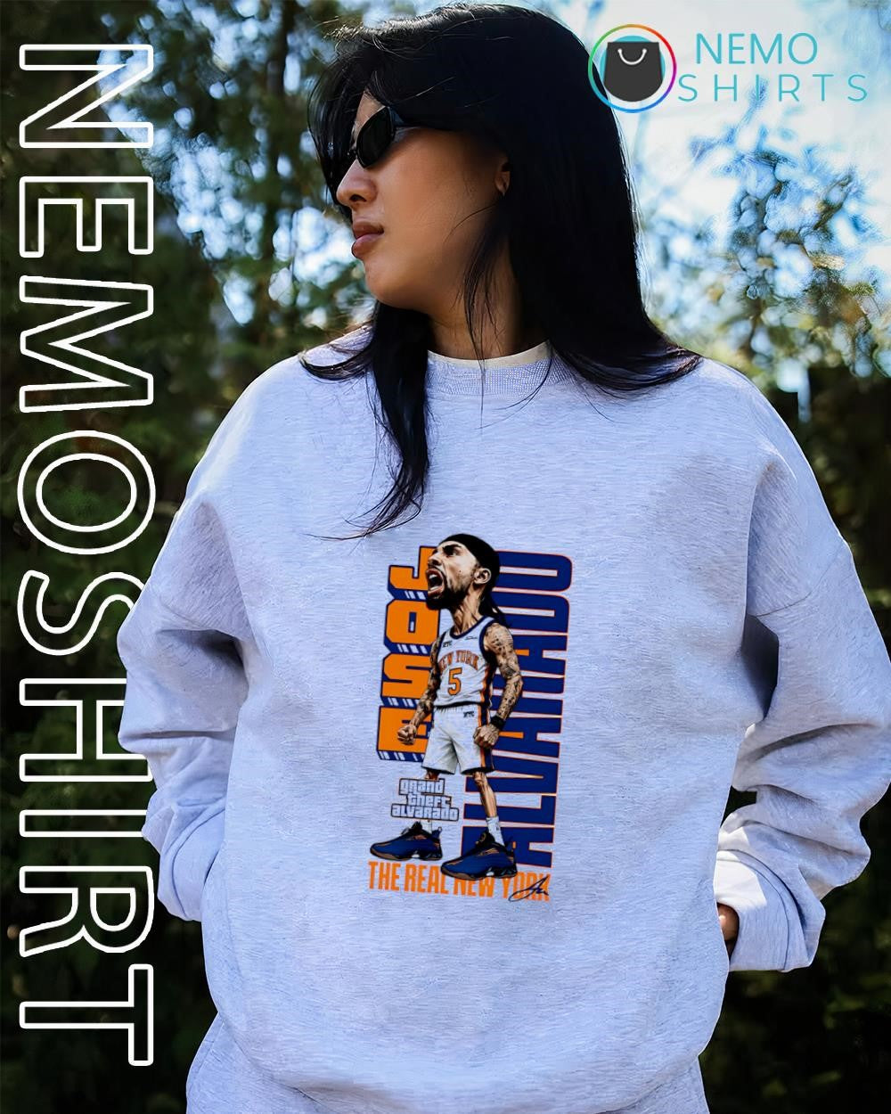 Grand Theft Alvarado Jose Alvarado the real New York Knicks signature shirt