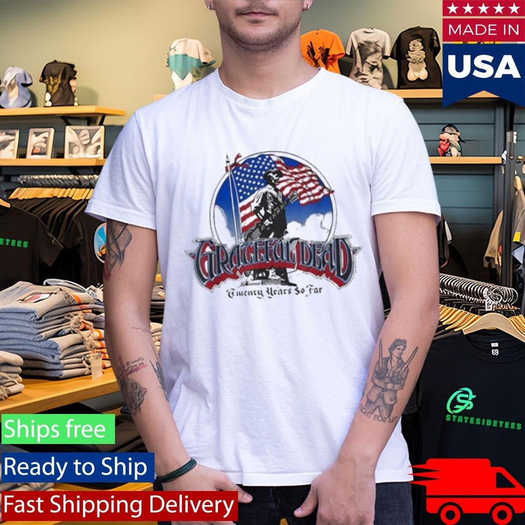 Grateful Dead Twenty Years So Far American Flag Vintage Band Shirt