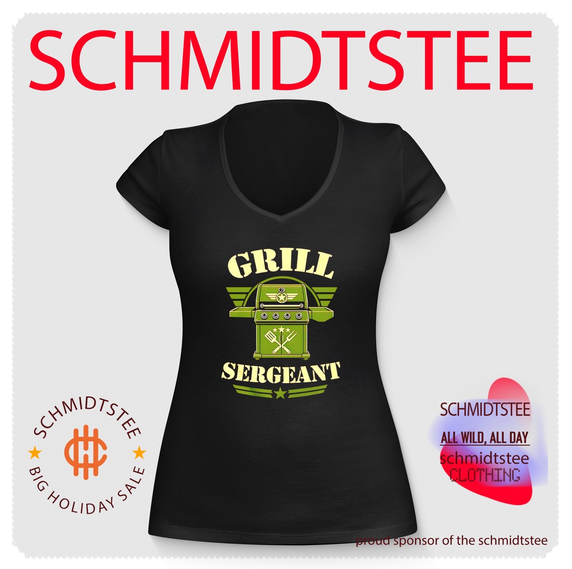 Grill Sergeant militarystyle barbecue grill graphic shirt